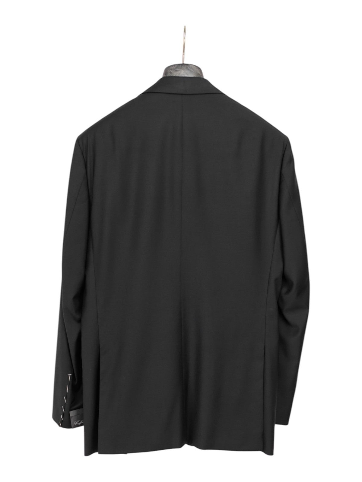 $2200 RAFFAELE CARUSO Black Solid Suit LORO PIANA Wool Super 130's