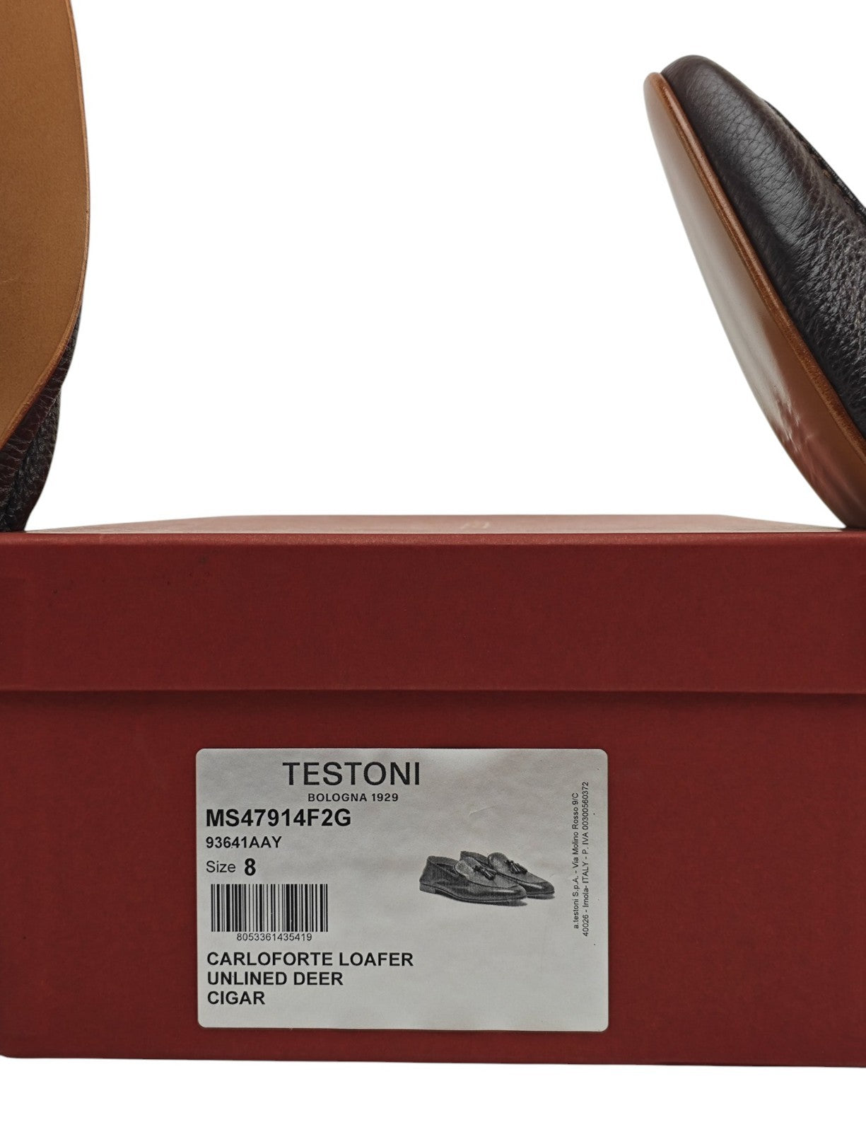 1300$ TESTONI "Carloforte" Brown Unlined Tassel Loafer Deerskin 8 UK 9 US 42 IT