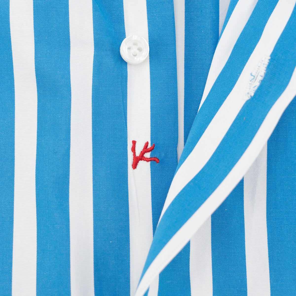 730$ ISAIA NAPOLI "Mix" Dress Shirt Blue White Striped Cotton 15.75 - 40