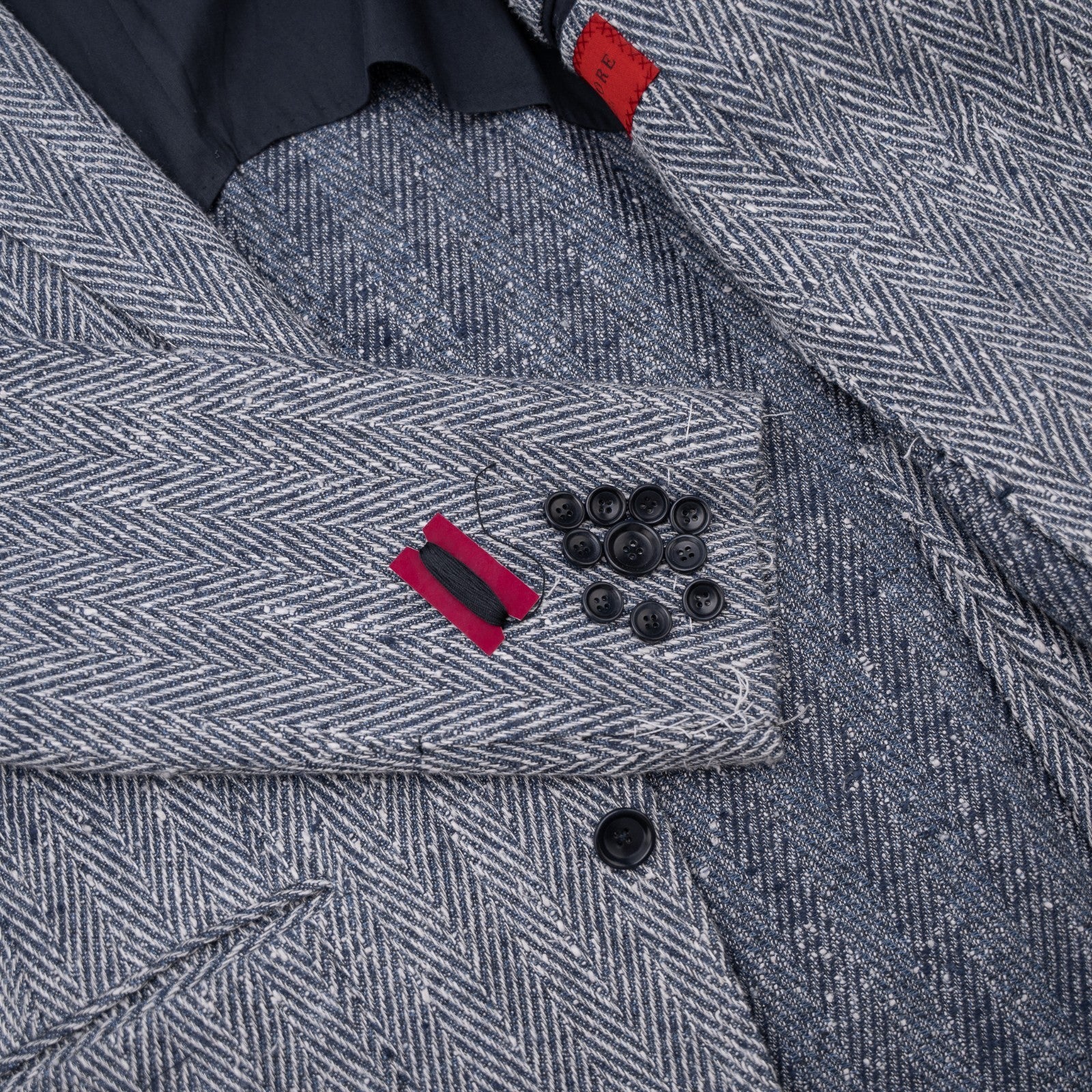 Sartoria DALCUORE NAPOLI Hand-Sewn Jacket Sport Coat Linen Silk Cotton Blue