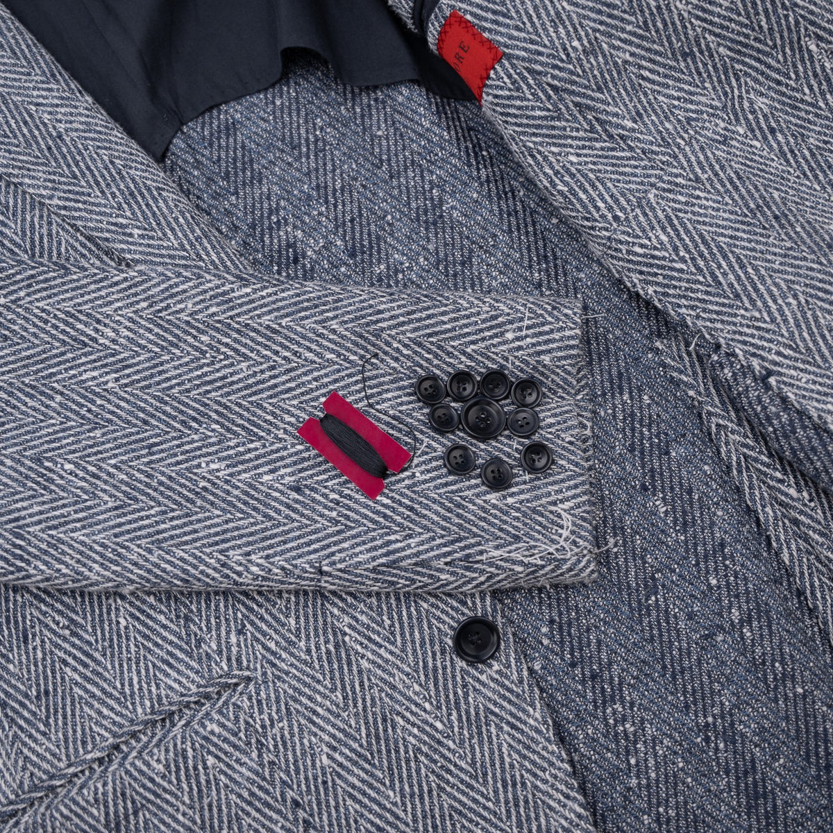 Sartoria DALCUORE NAPOLI Hand-Sewn Jacket Sport Coat Linen Silk Cotton Blue