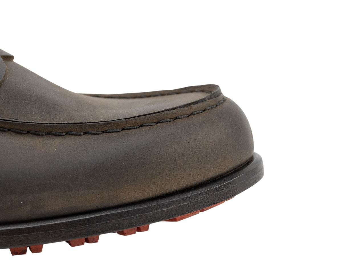 1250$ TESTONI Penny Loafer Shoes Ranger Calf Army 8 UK / 9 US / 42 IT