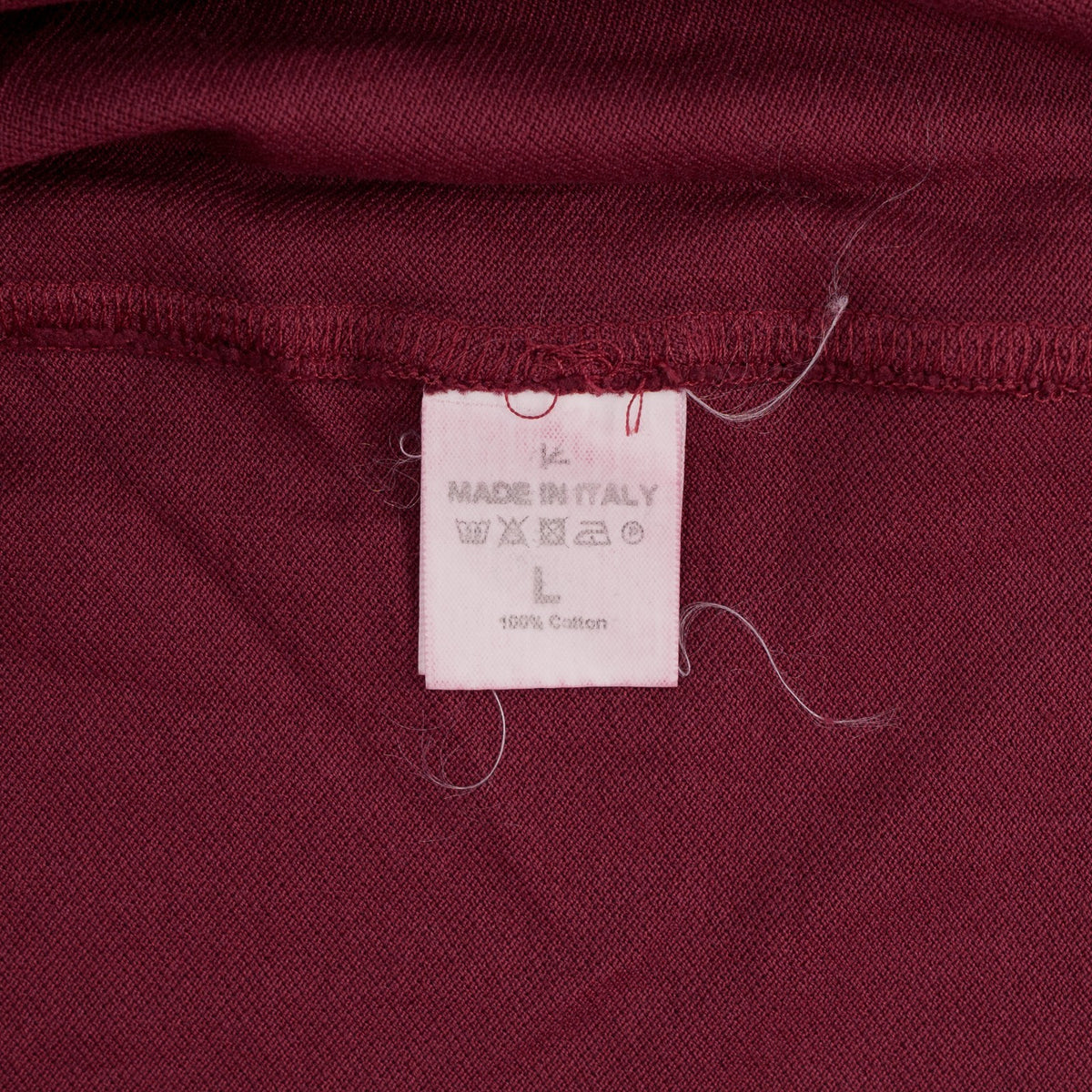 575$ ISAIA NAPOLI Garment Dyed Cotton Piquet Short Sleeve Polo Burgundy Size L