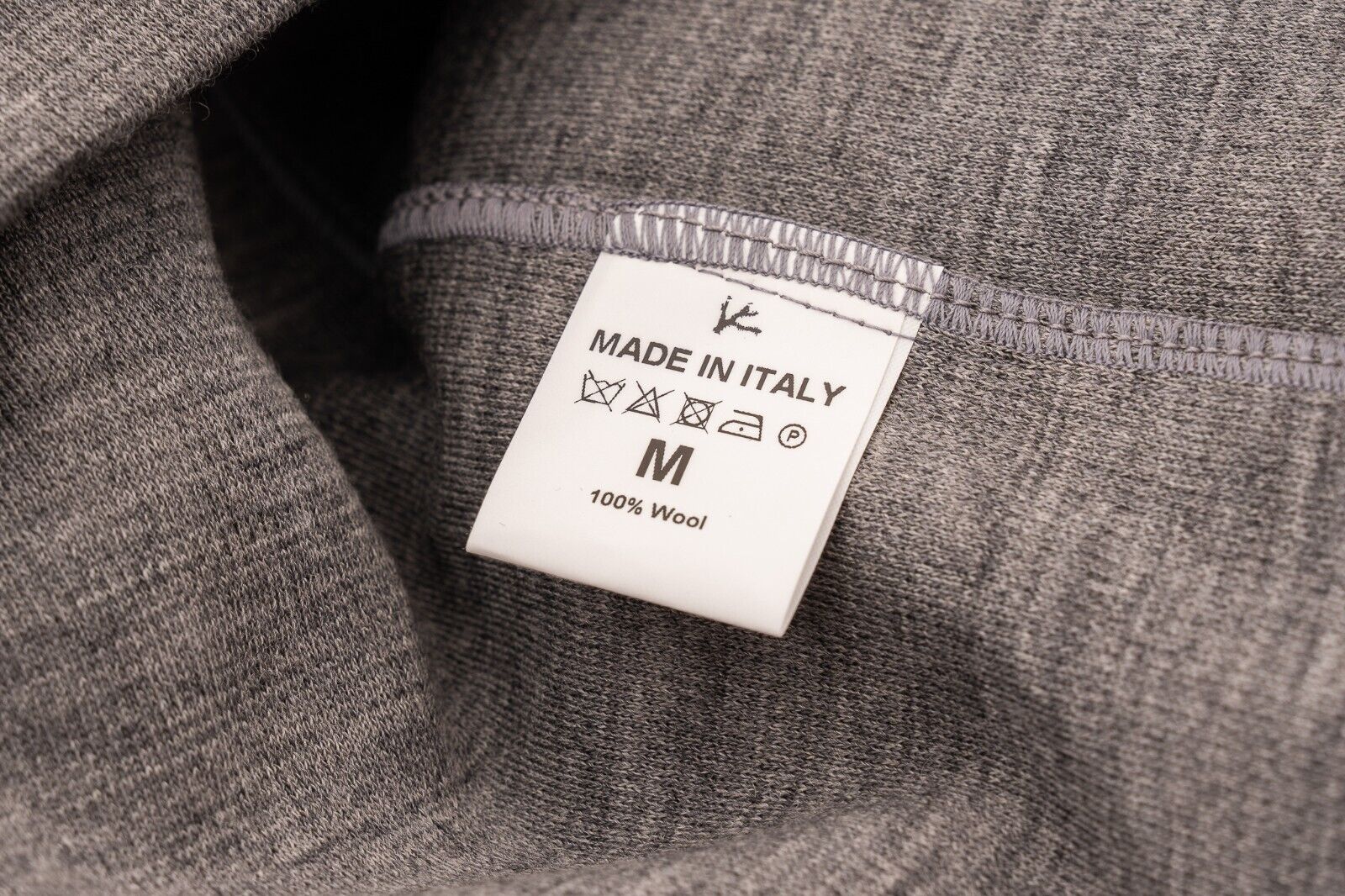 1400$ ISAIA NAPOLI Gray Solid Hoodie Sweater Jersey Wool Size M