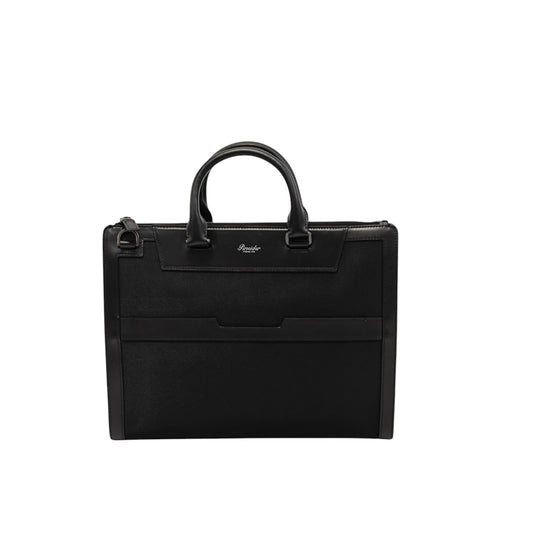 1480$ PINEIDER FIRENZE 1774 Black Nylon & Calf Slim Briefcase Bag Document Case