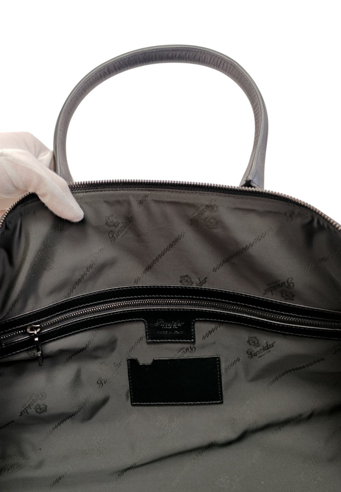1950$ PINEIDER FIRENZE "Bottolato" Grain Calf Shoulder Travel Duffle Bag Black
