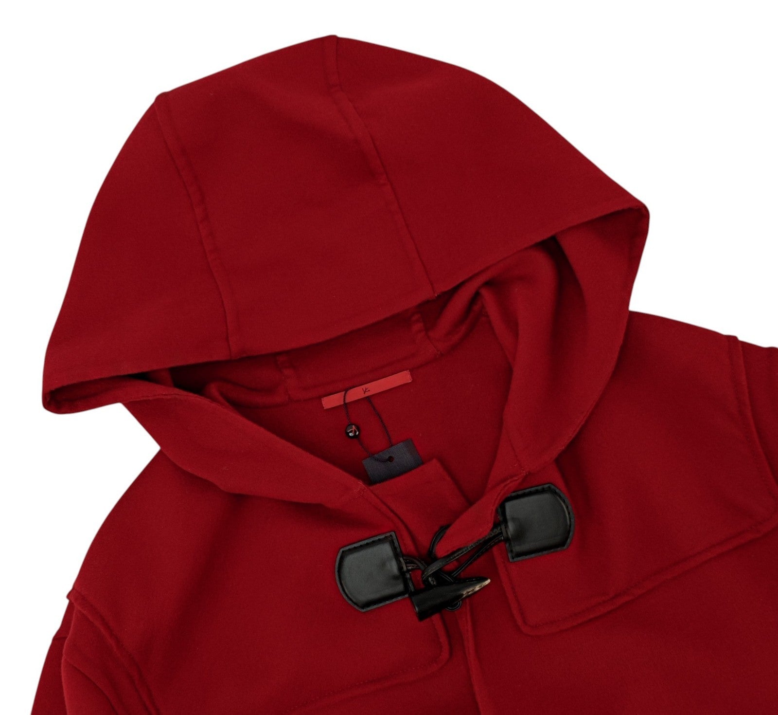 6750$ ISAIA NAPOLI Red Hooded Montgomery Overcoat Wool Size M