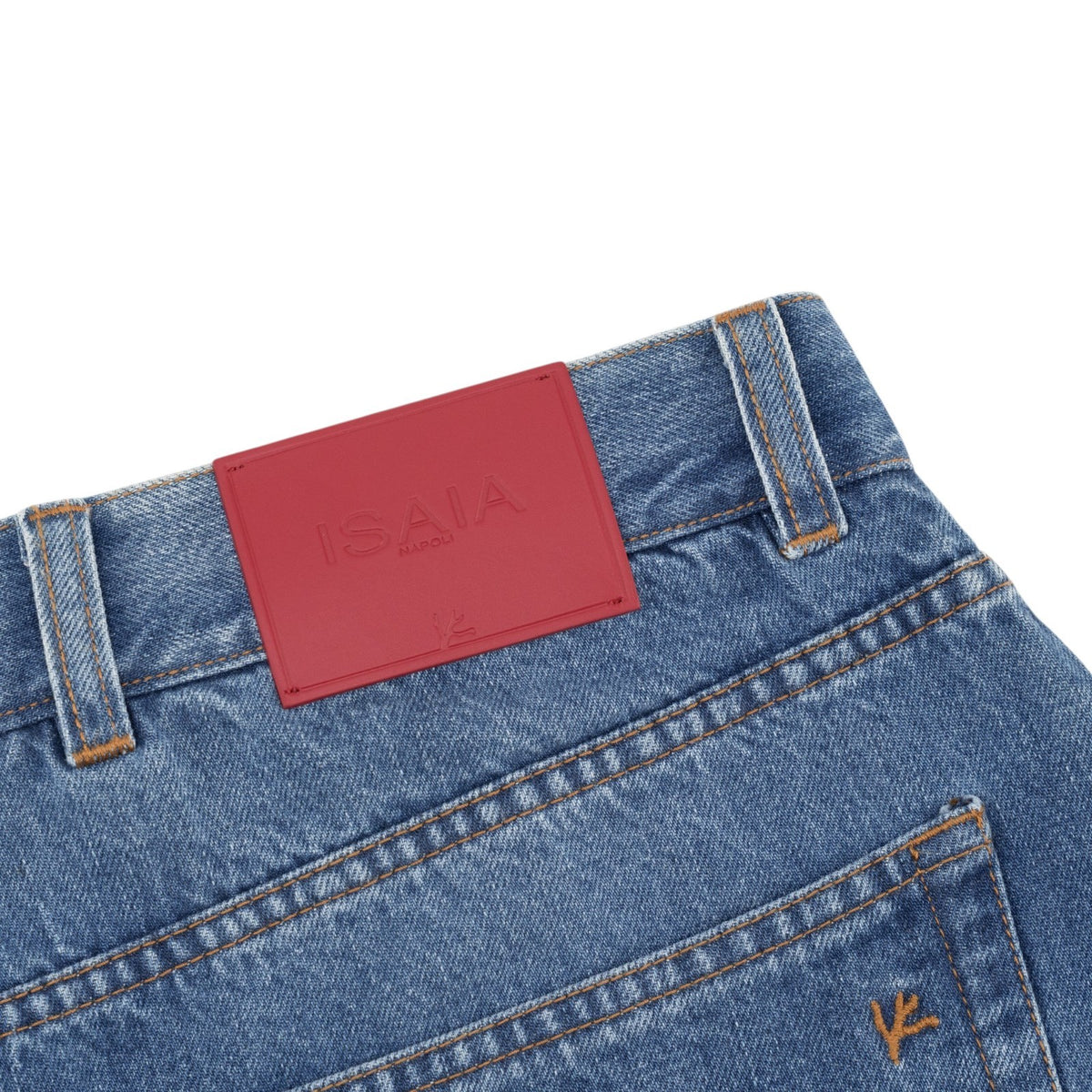 795$ ISAIA NAPOLI Blue Denim Jeans Pant Cotton Regular Straight Fit 38 US 54 EU