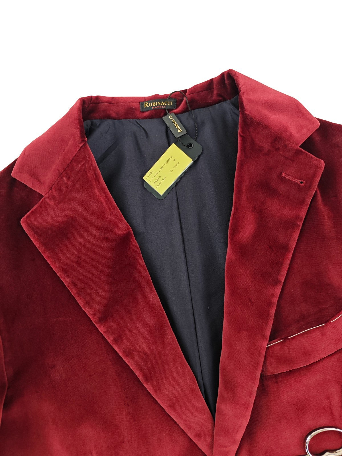 $1660 RUBINACCI NAPOLI Bordeaux 1 Buttons Jacket Velvet Cotton / Silk