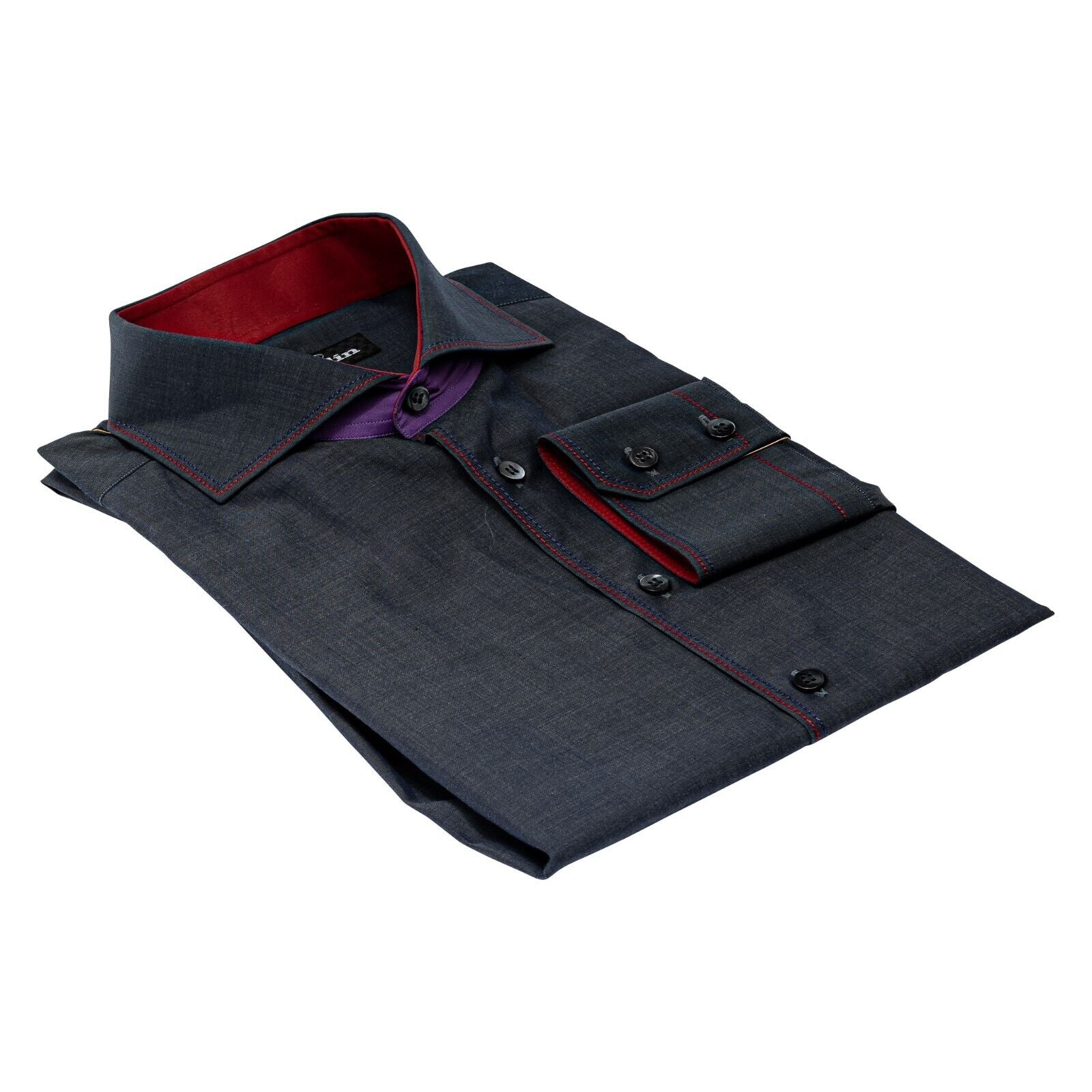 690$ LUXURY GERLIN Shirt Denim ALUMO Cotton 16 - 41 5S BIJAN