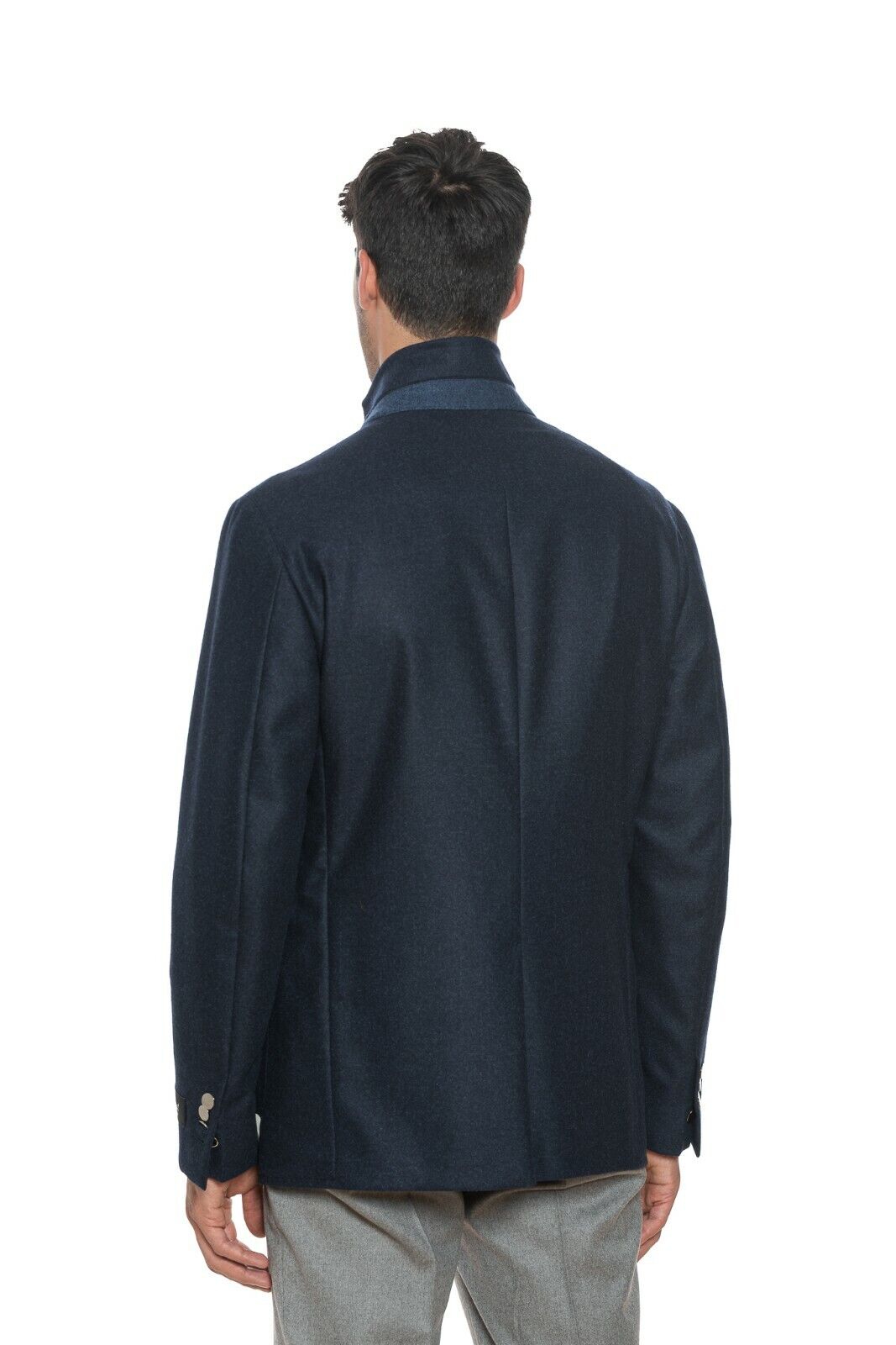 $2650 BELVEST Blue Blazer Jacket Flannel Wool 40 US / 50 EU 7R JACKETINTHEBOX