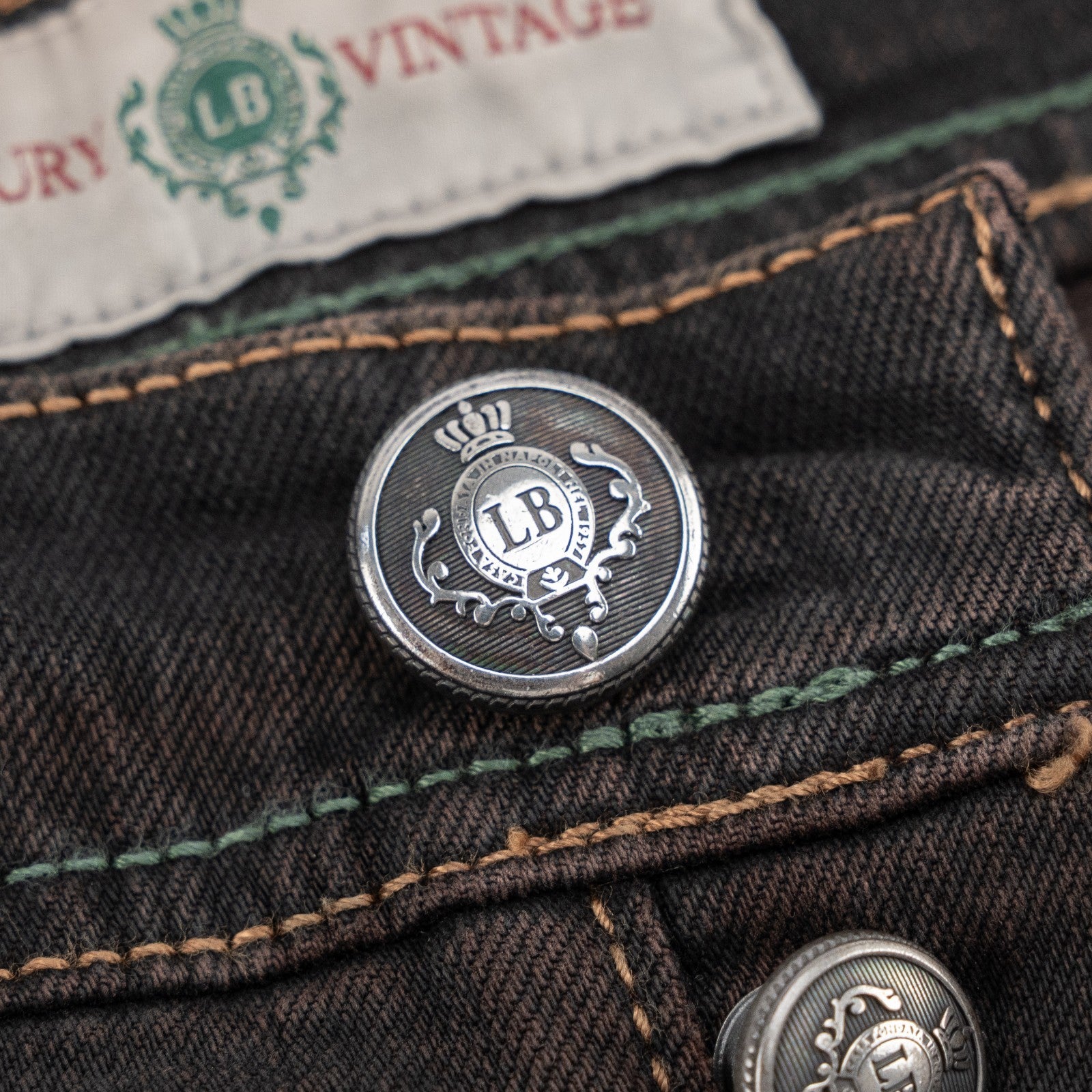 415$ LUIGI BORRELLI NAPOLI Charcoal Wash Denim Jeans Pant Cotton 36 US / 52 EU