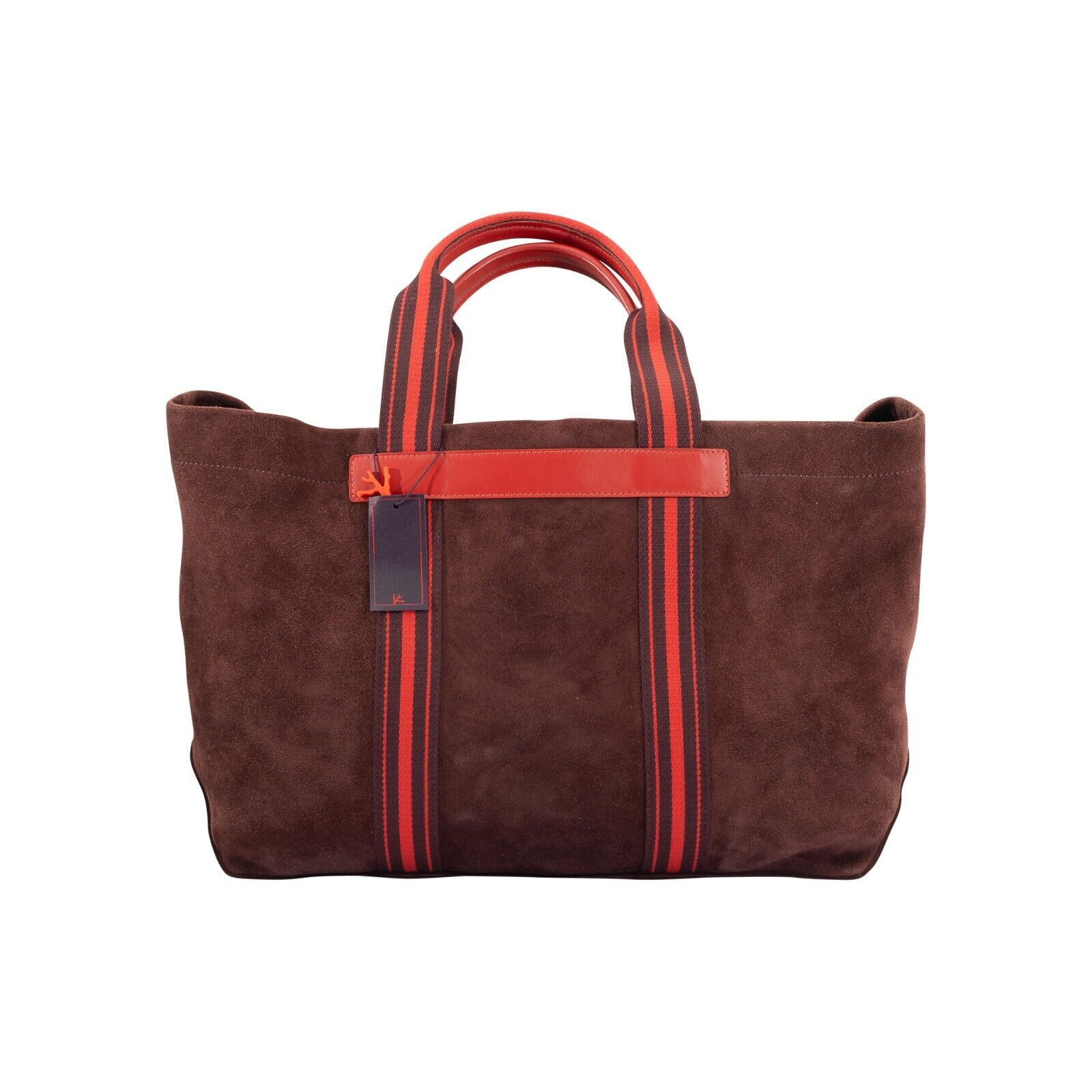 $2600 ISAIA NAPOLI Burgundy Tote Bag Business Leisure Time Suede Leather Unlined
