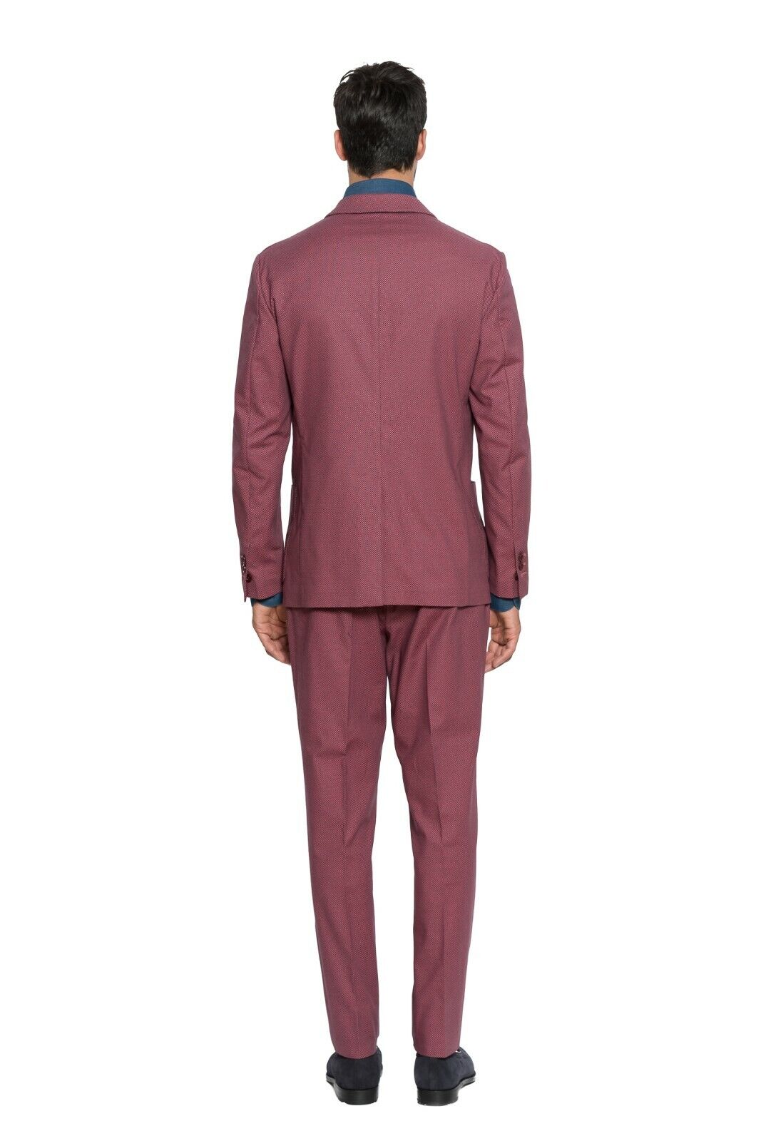 $2300 Belvest Purple Eggplant Double Breasted Sport Suit Cotton 40 US / 50 EU 8R