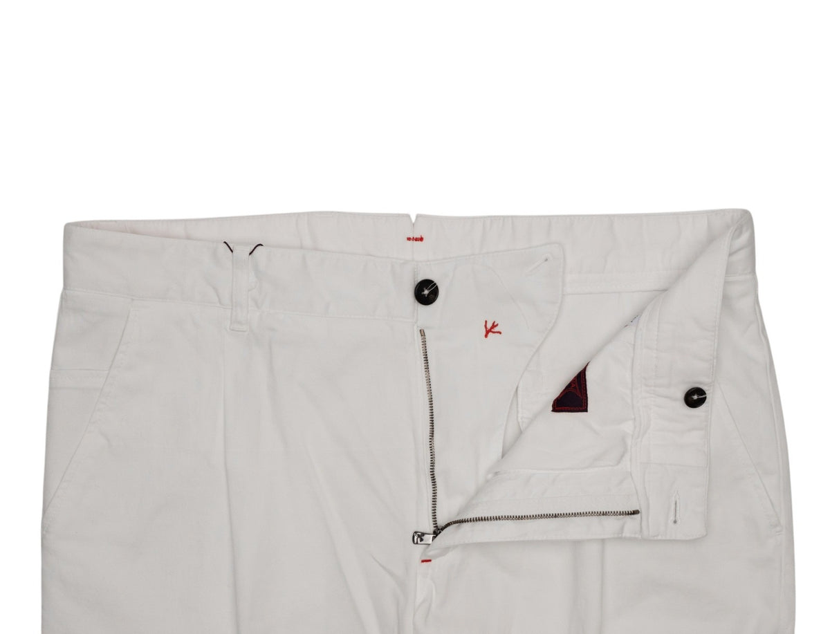 850$ ISAIA NAPOLI White Cargo Trouser Pant Cotton Cashmere Slim 36 US / 52 EU