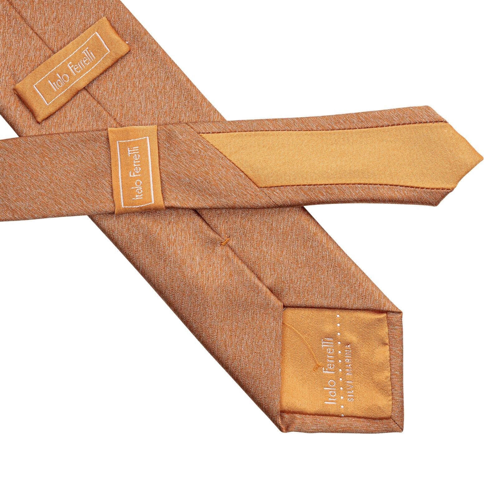 $290 ITALO FERRETTI Tie Rust  100% Silk Handmade in Italy ZILLI