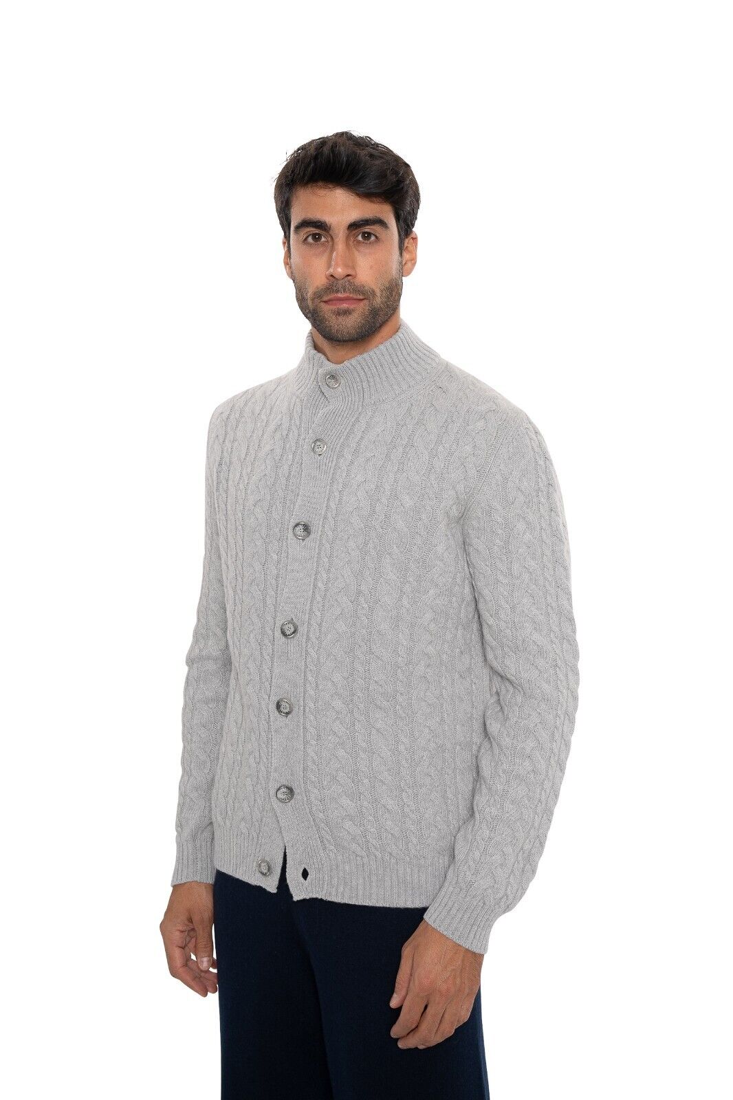 $1800 FEDELI CASHMERE "Firenze" Cardigan Cable Knit Wool Cashmere 40 US / 50 EU