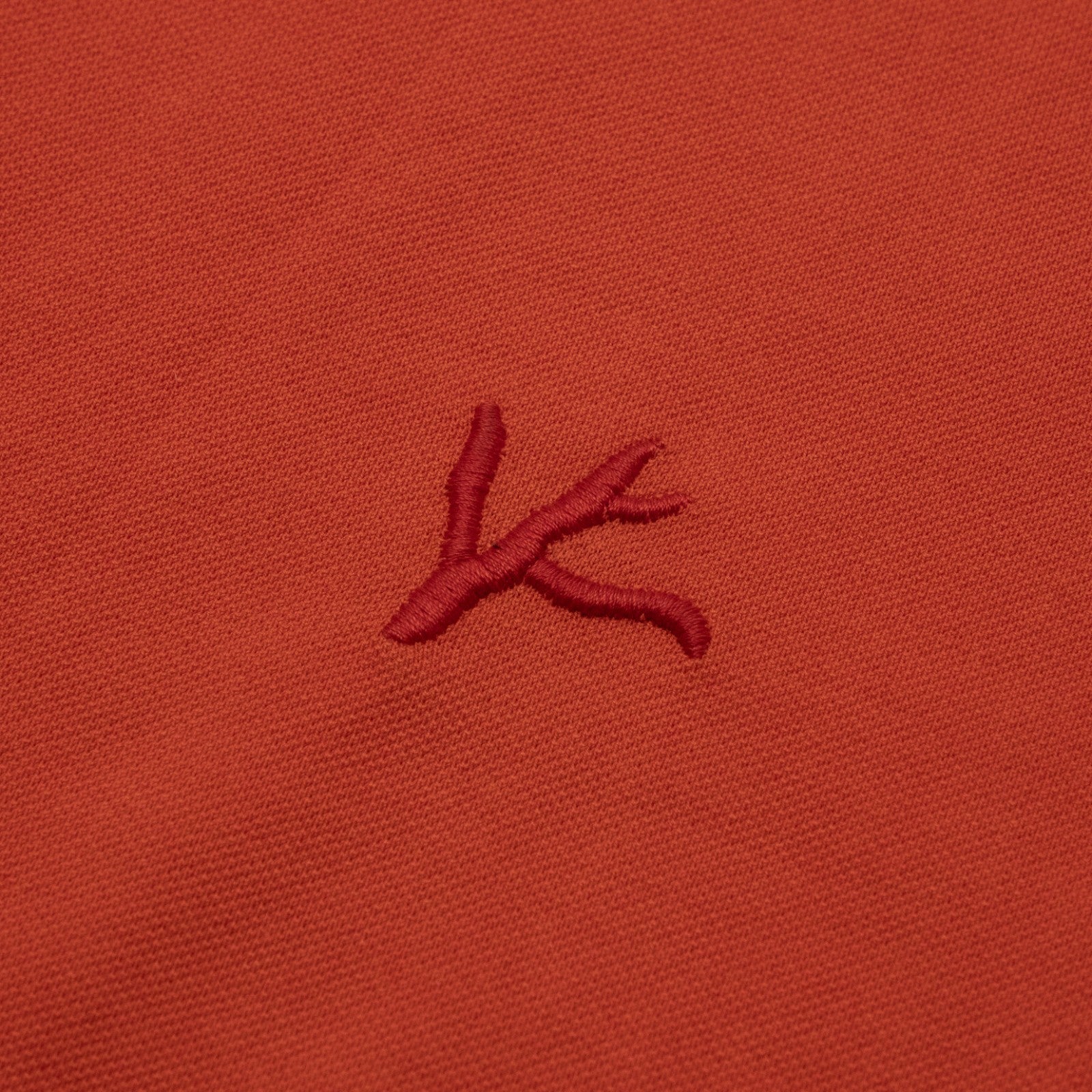 575$ ISAIA NAPOLI Garment Dyed Cotton Piquet Short Sleeve Polo Orange Size M