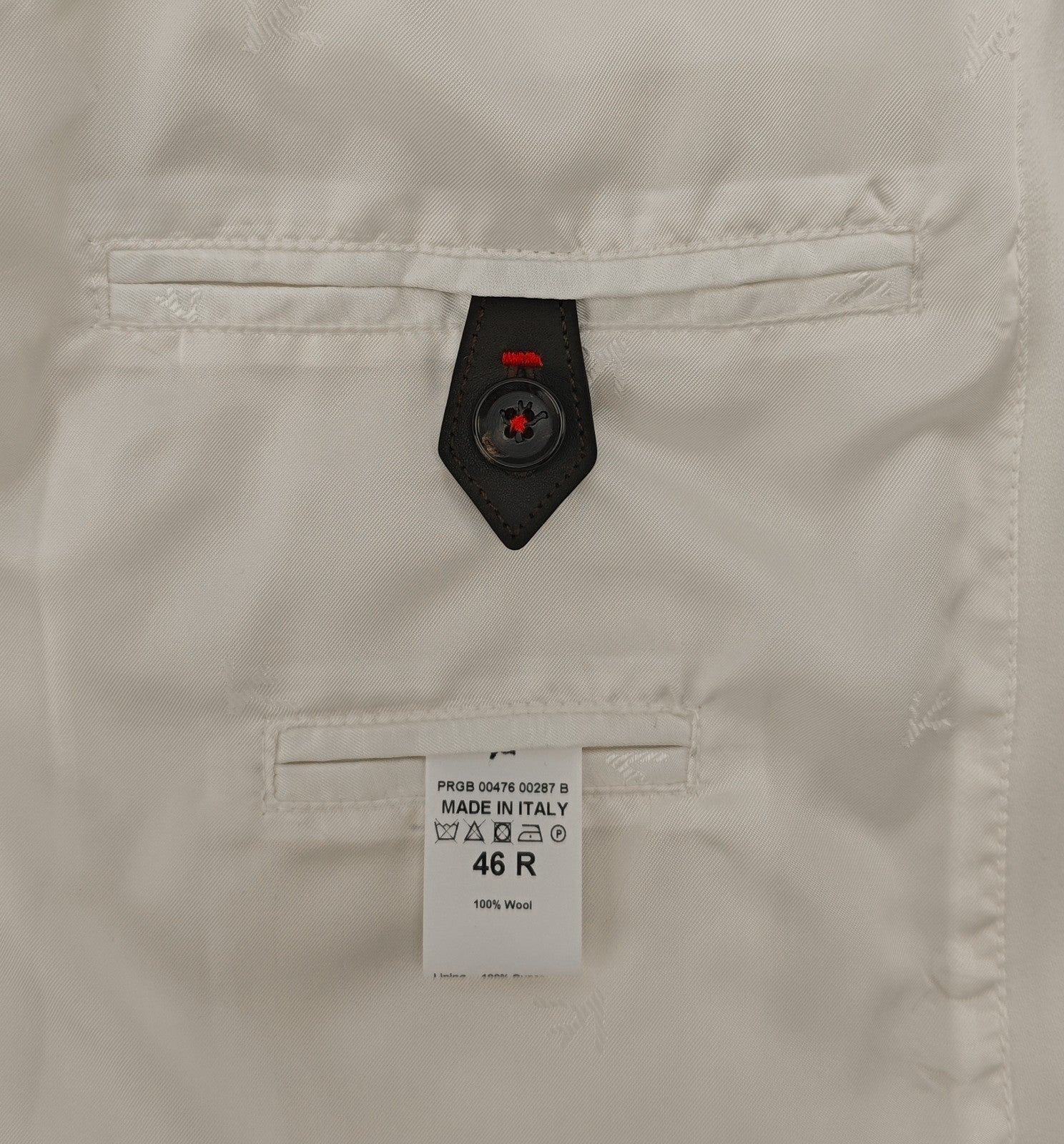 $3450 ISAIA NAPOLI ivory Collared Zip Trucker Jacket Wool 36 US / 46 EU