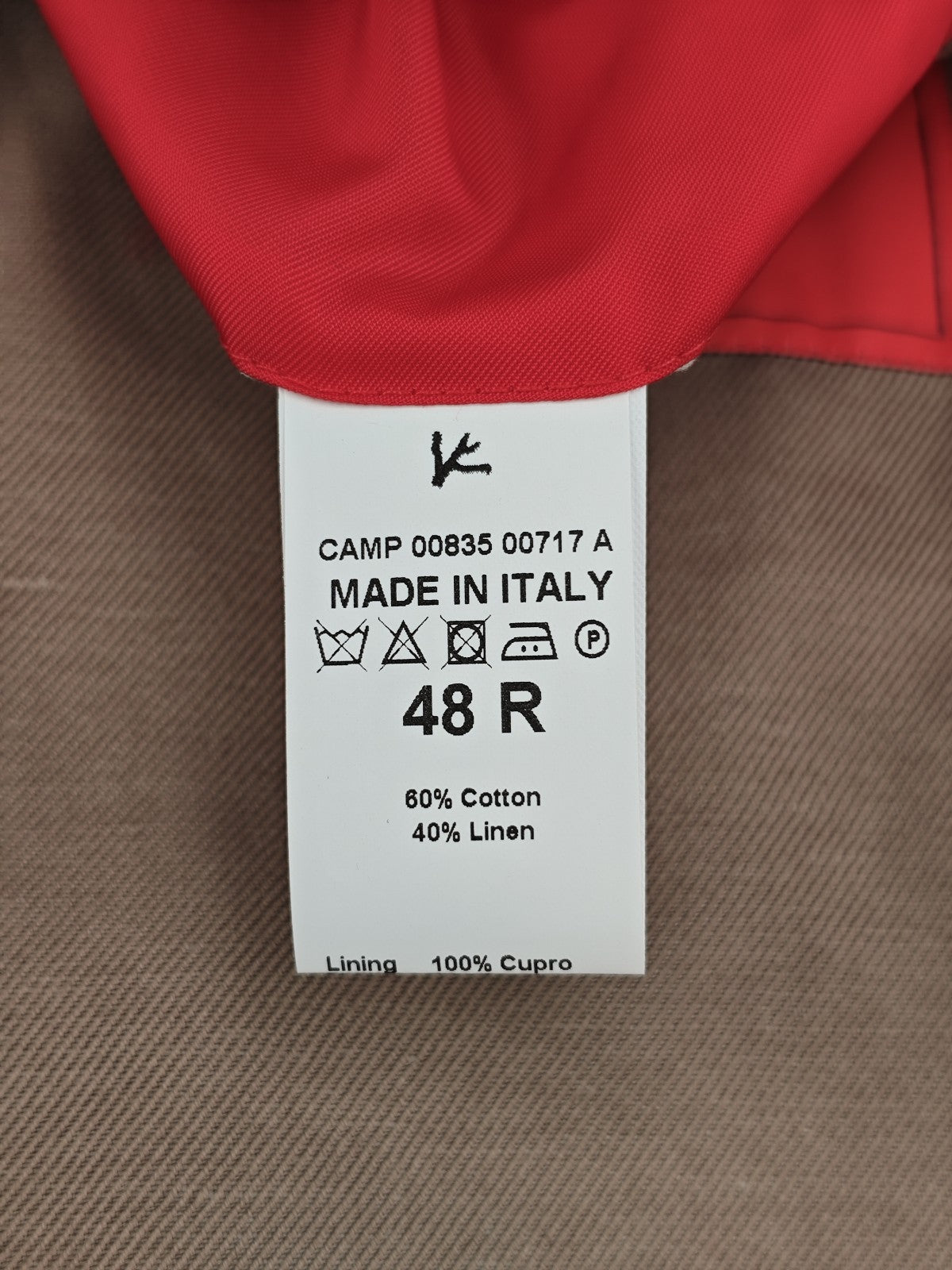 5450$ ISAIA NAPOLI Light Beige Carcoat Overcoat Cotton - Linen 38 US / 48 EU
