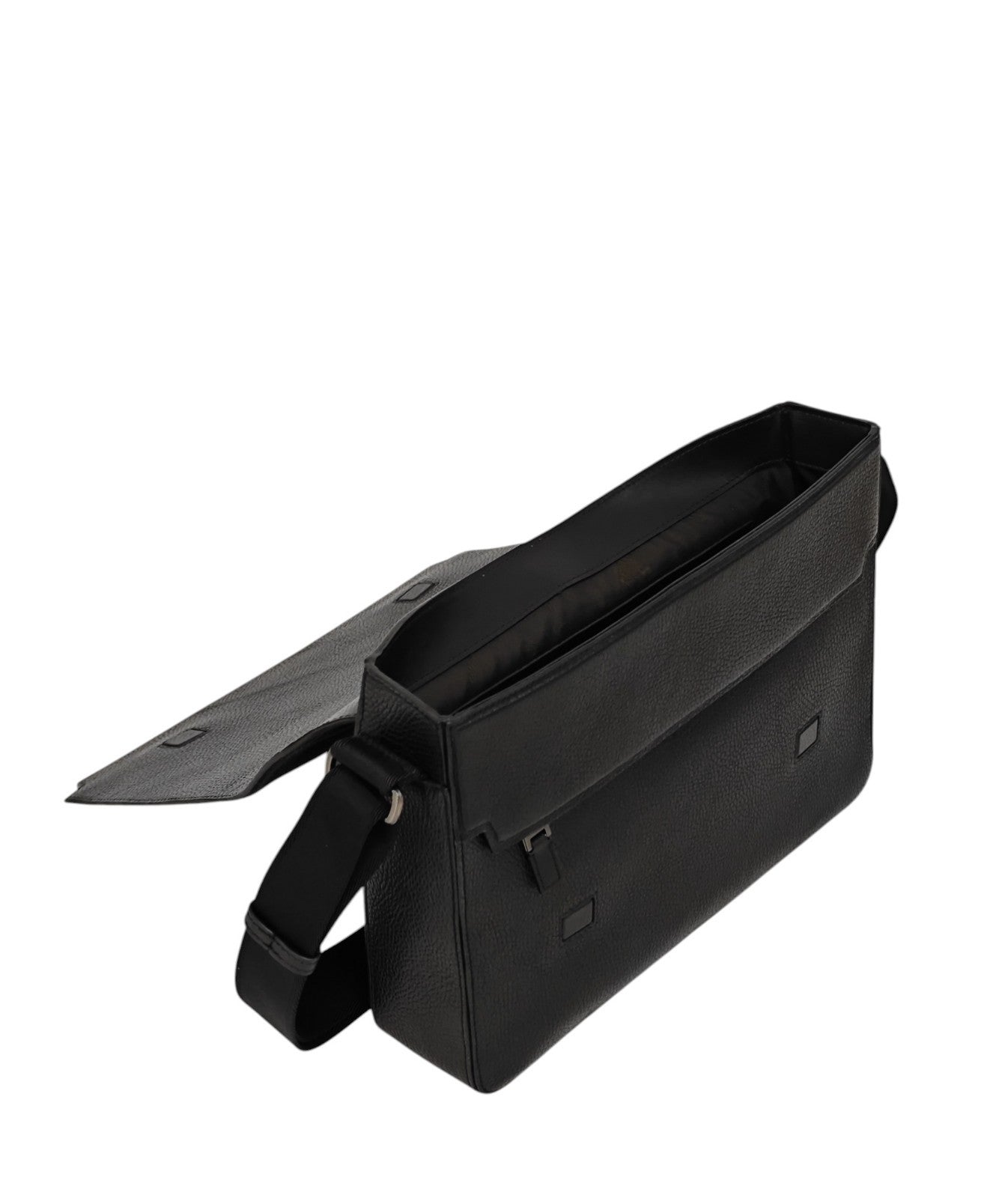 1050$ PINEIDER FIRENZE 1774 "Bottolato" Black Grain Calf Work Messenger Bag