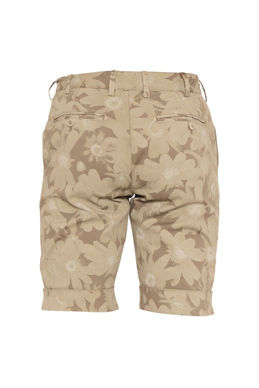 650$ ISAIA NAPOLI Floral Beige Chino Sport Short Pant Cotton Blend