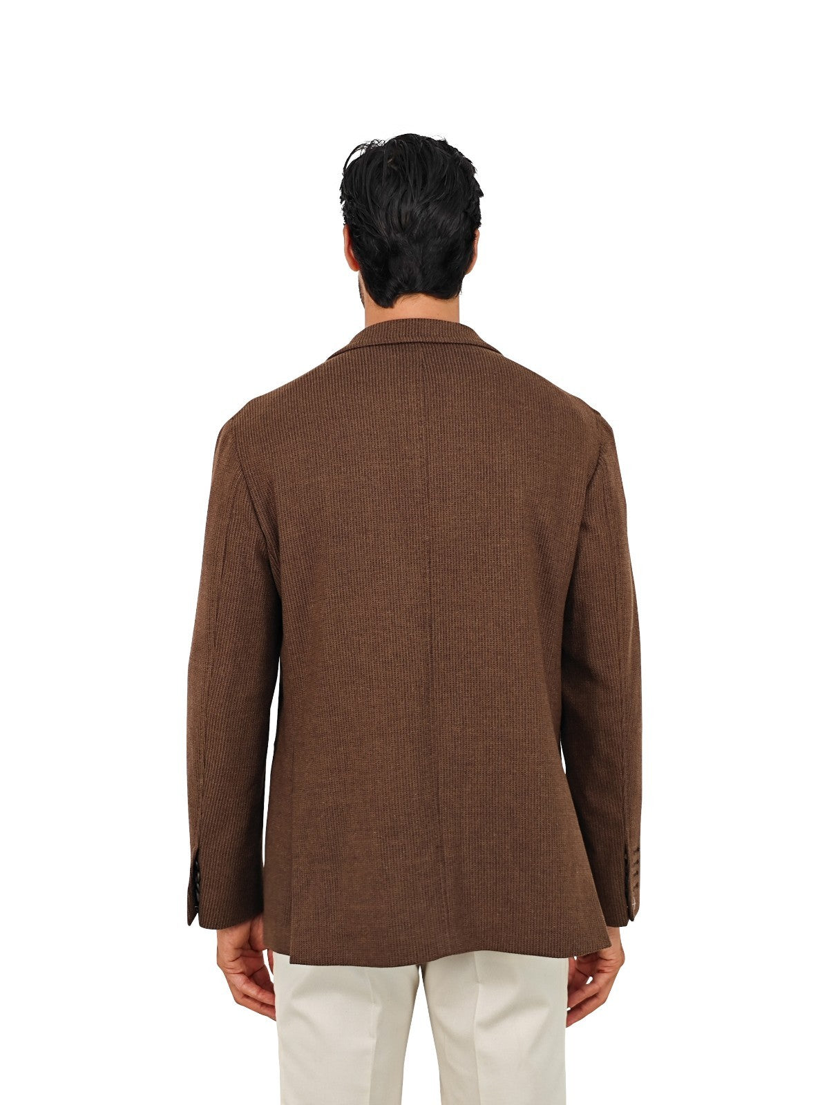 $1600 RUBINACCI Brown Jacket Sport Coat Ribbed Knit Wool Cashmere 42 US / 52 EU