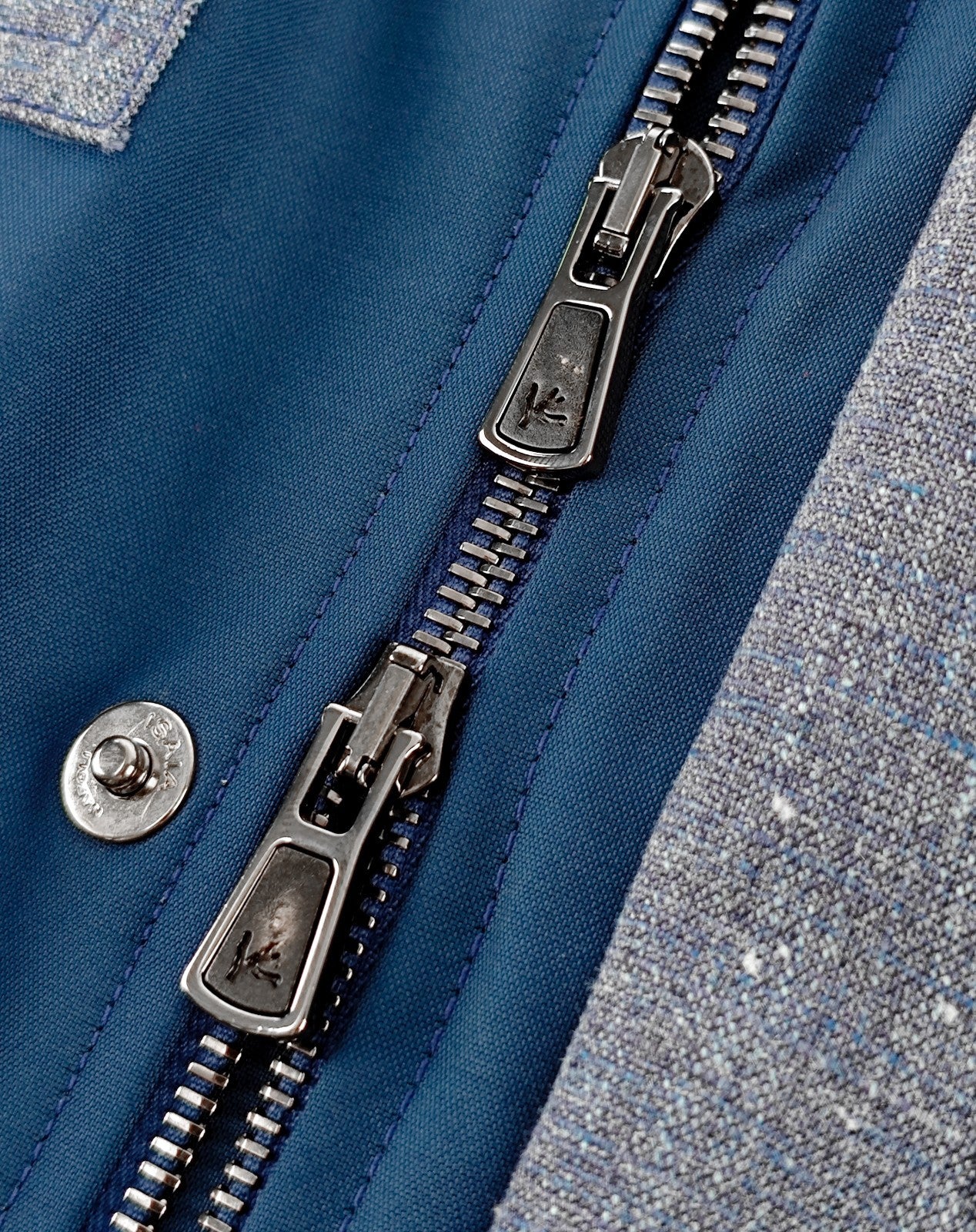4125$ ISAIA NAPOLI Blue Field Jacket Techno Wool & Linen 38 US / 48 EU