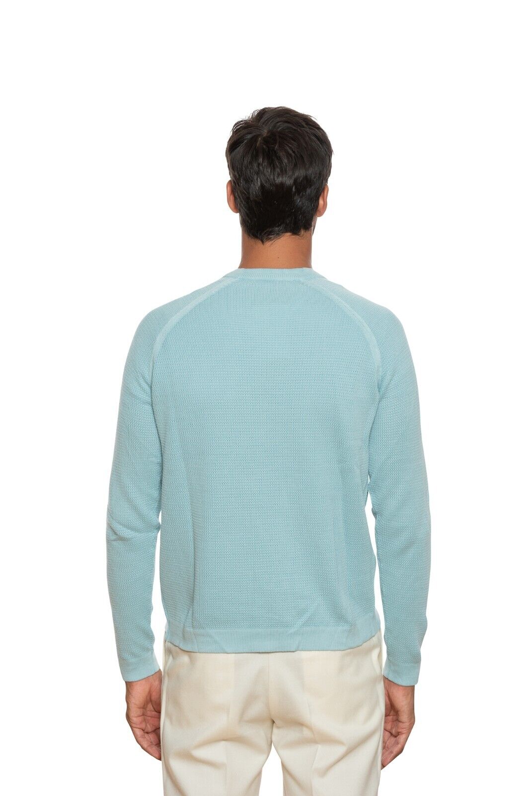 390$ DELLA CIANA CASHMERE Sweater Sweatshirt Cotton Blue Tiffany 40 US / 50 EU