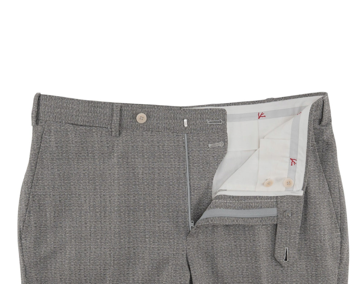 $6600 ISAIA NAPOLI "Capri" Gray Suit Fine Wool Micro Houndstooth 40 US 50 EU 8R