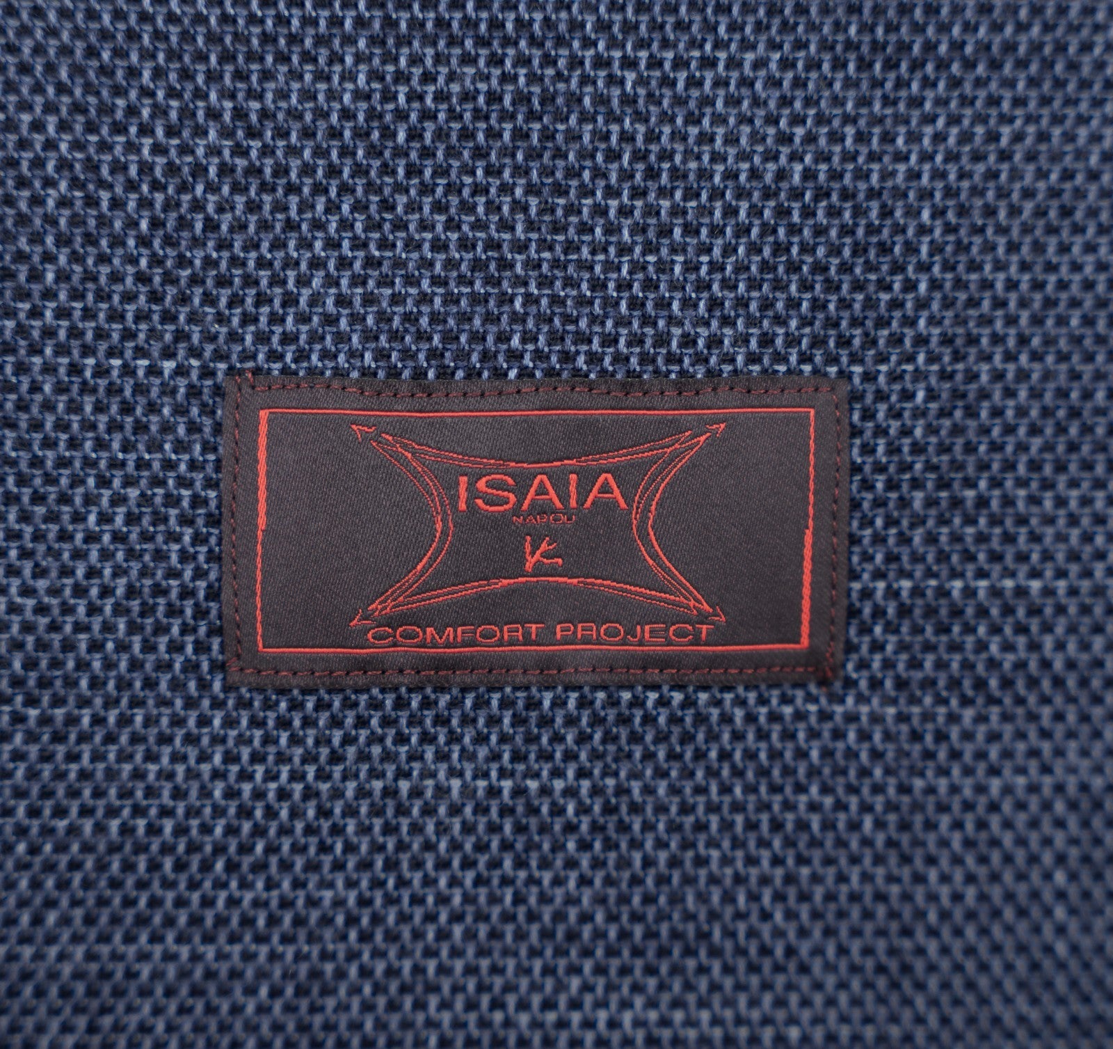 $1650 ISAIA "Comfort Project" Blue Hand-Sewn Overshirt Jacket Wool Silk Size L