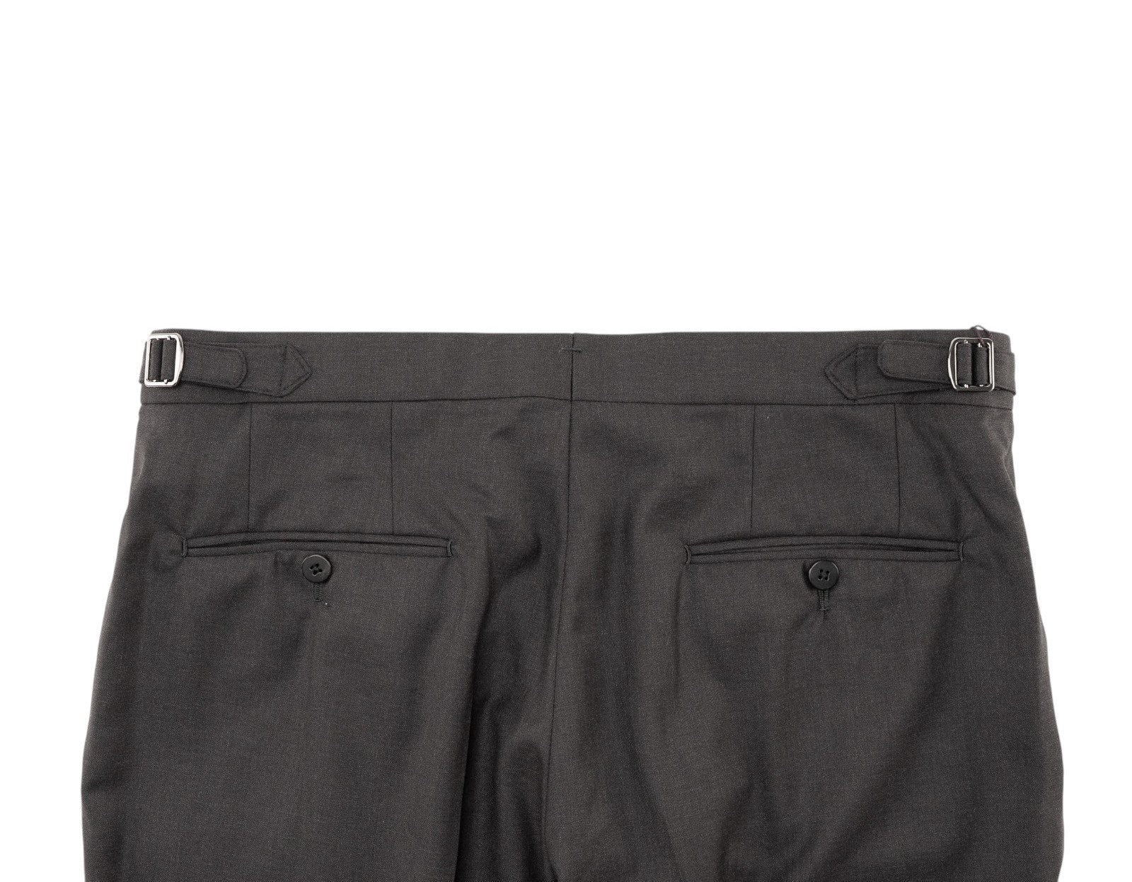 1550$ ISAIA Tapered Dress Pant Fine Wool Dark Gray 34 US / 50 EU R