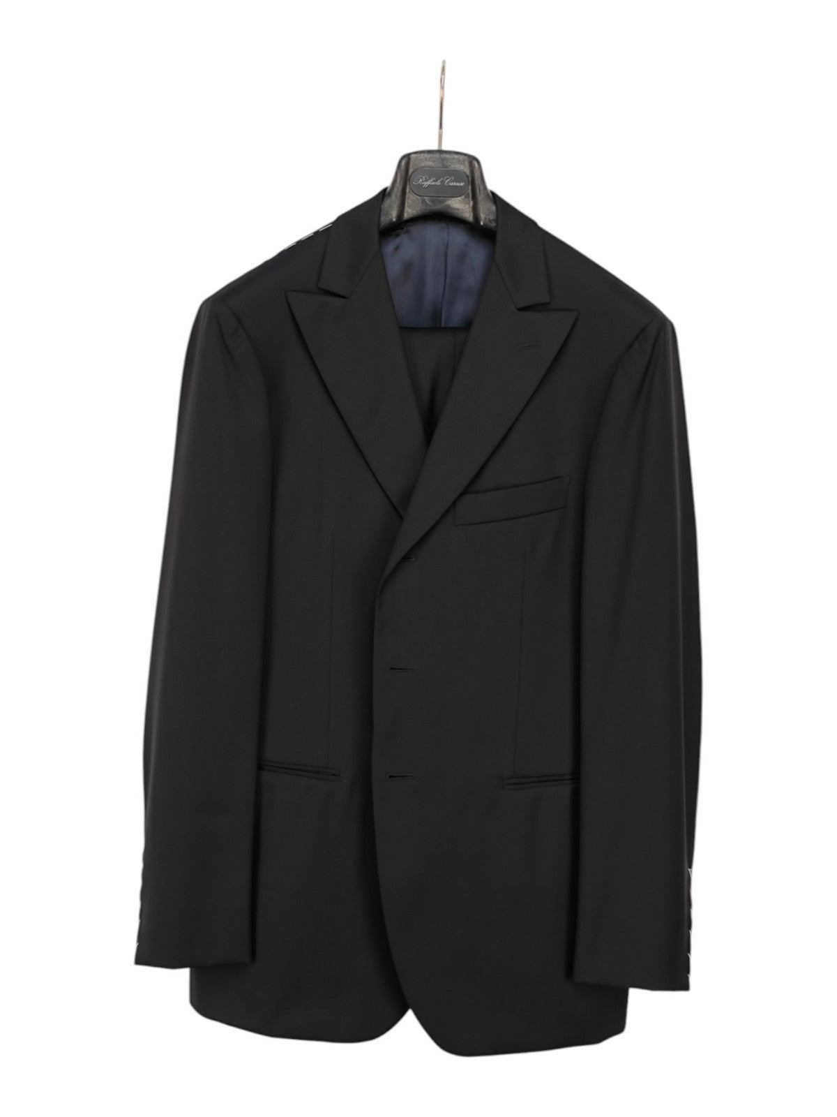 $2200 RAFFAELE CARUSO Blue Midnight Peak Suit LORO PIANA Wool 130's 40 US 50 EU