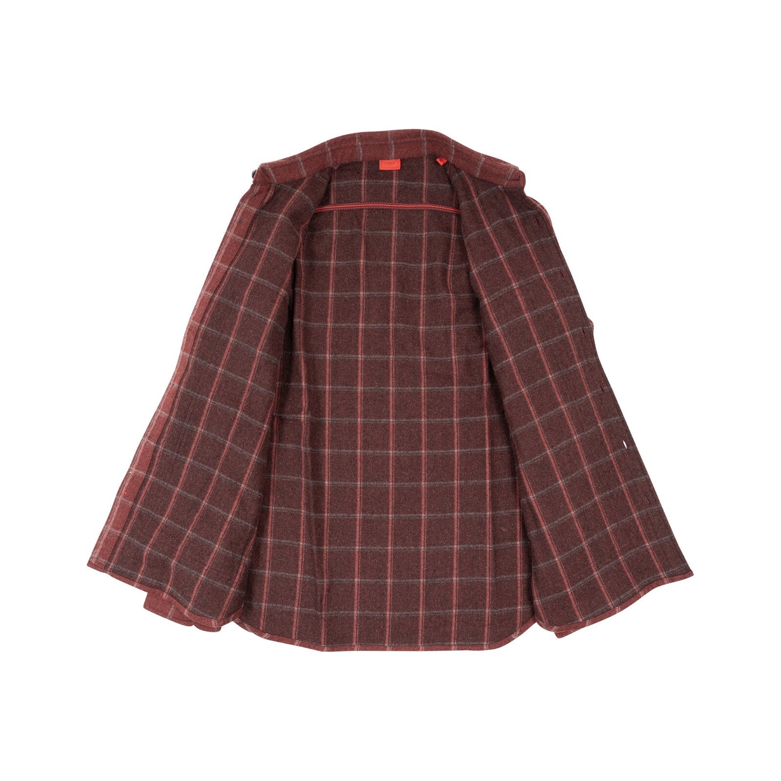 $1600 ISAIA NAPOLI Burgundy Hand-Sewn Overshirt Jacket Cashmere / Wool Size M