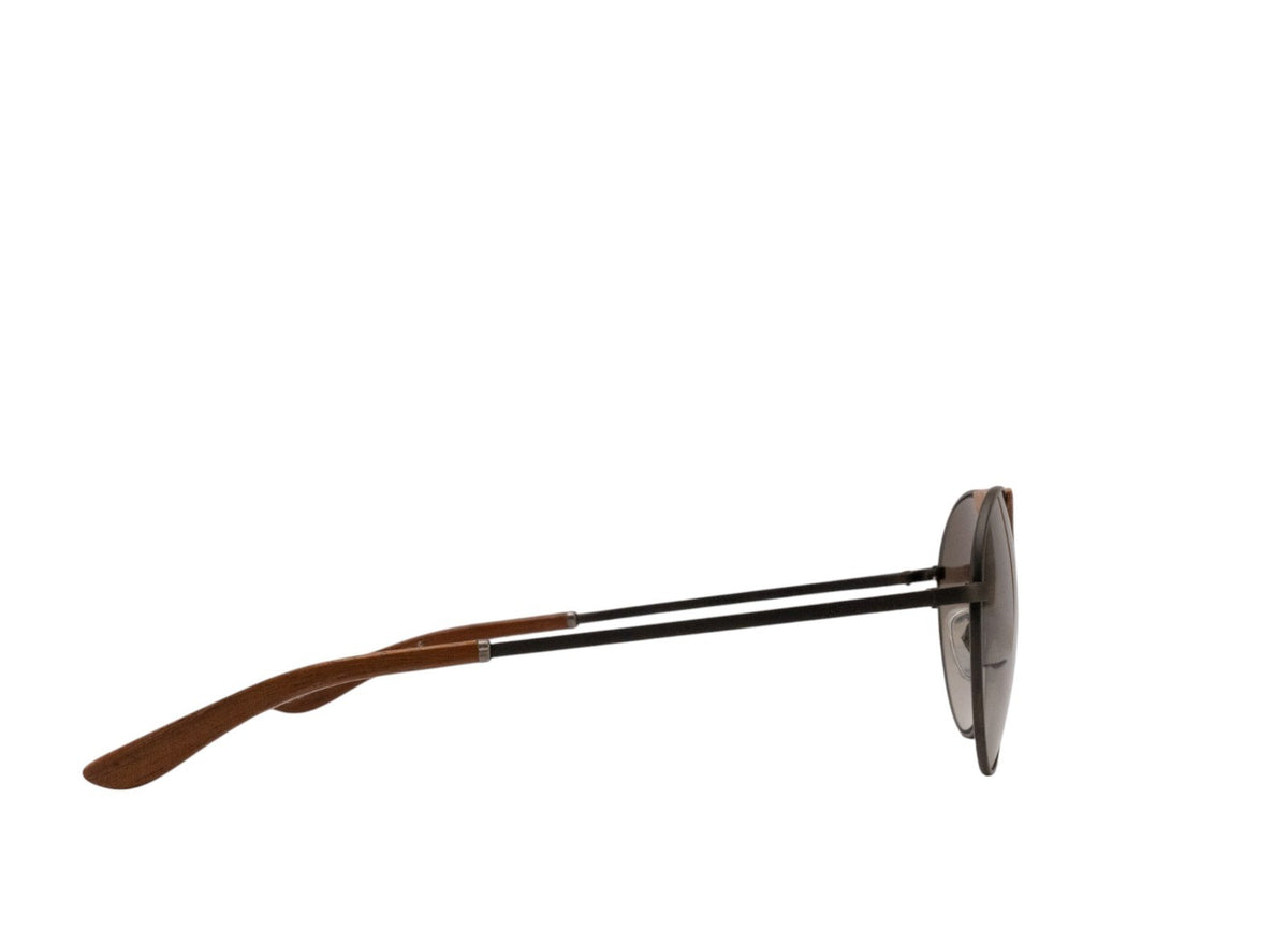 520$ GIORGIO ARMANI Sunglasses Wood Bridge Round Metal Aviator Brown