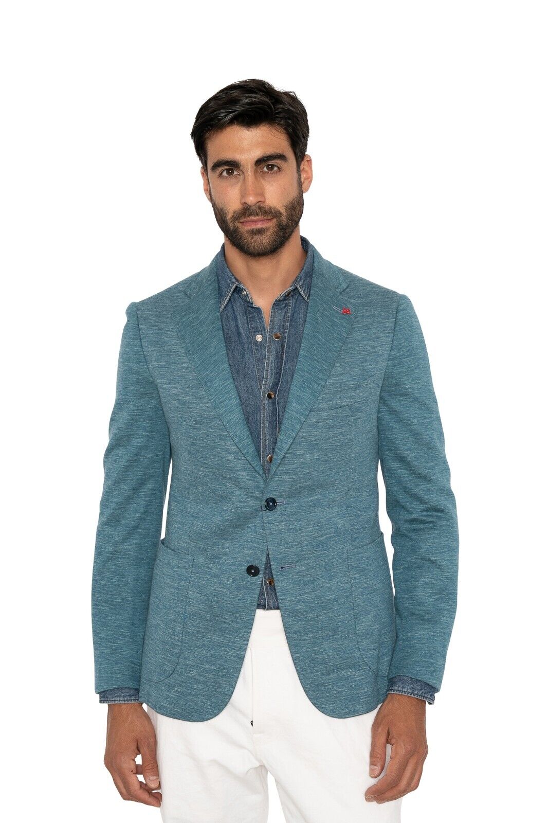$4600 ISAIA Tiffany Green Jacket Sport Jersey Wool Silk Linen  36 US 46 EU 8R