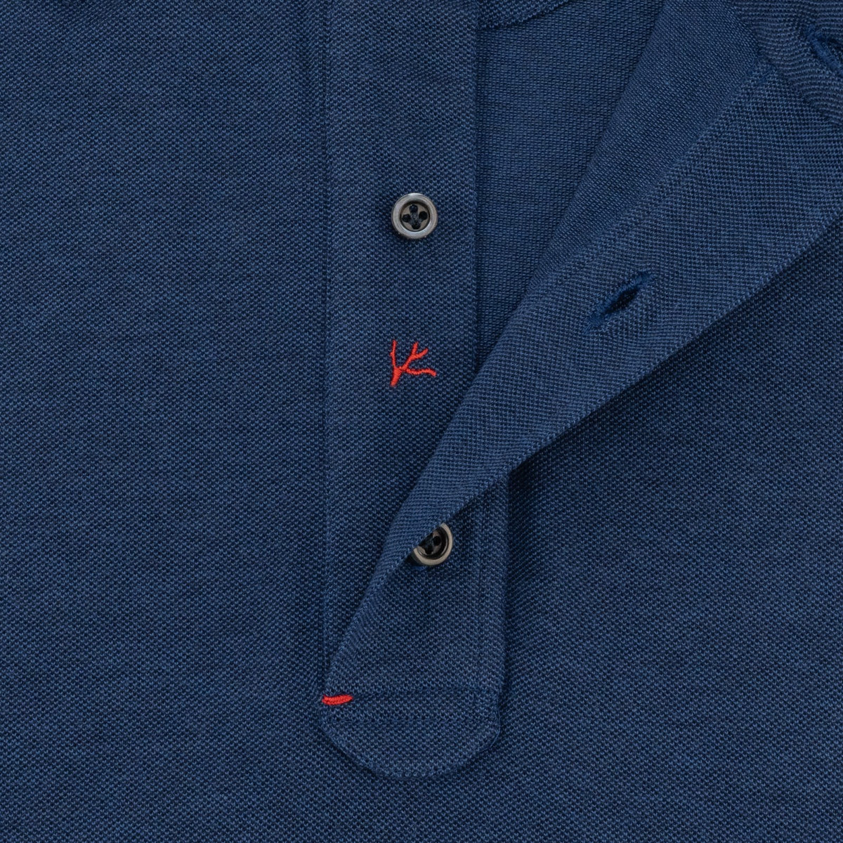 575$ ISAIA NAPOLI Garment Jersey Cotton Polo Short Sleeve Blue
