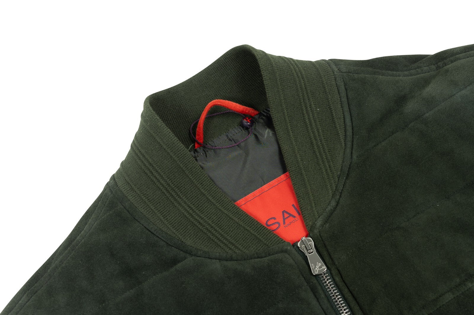4500$ ISAIA NAPOLI Dark Forest Green Vest Jacket Lambskin Leather 40 US / 50 EU