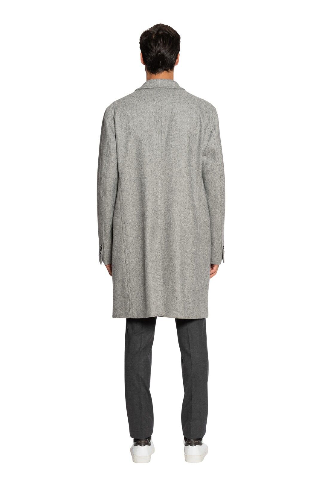 $1700 BOGLIOLI MILANO Single Breasted Grey Long Coat Heavy Wool 46 US / 56 EU