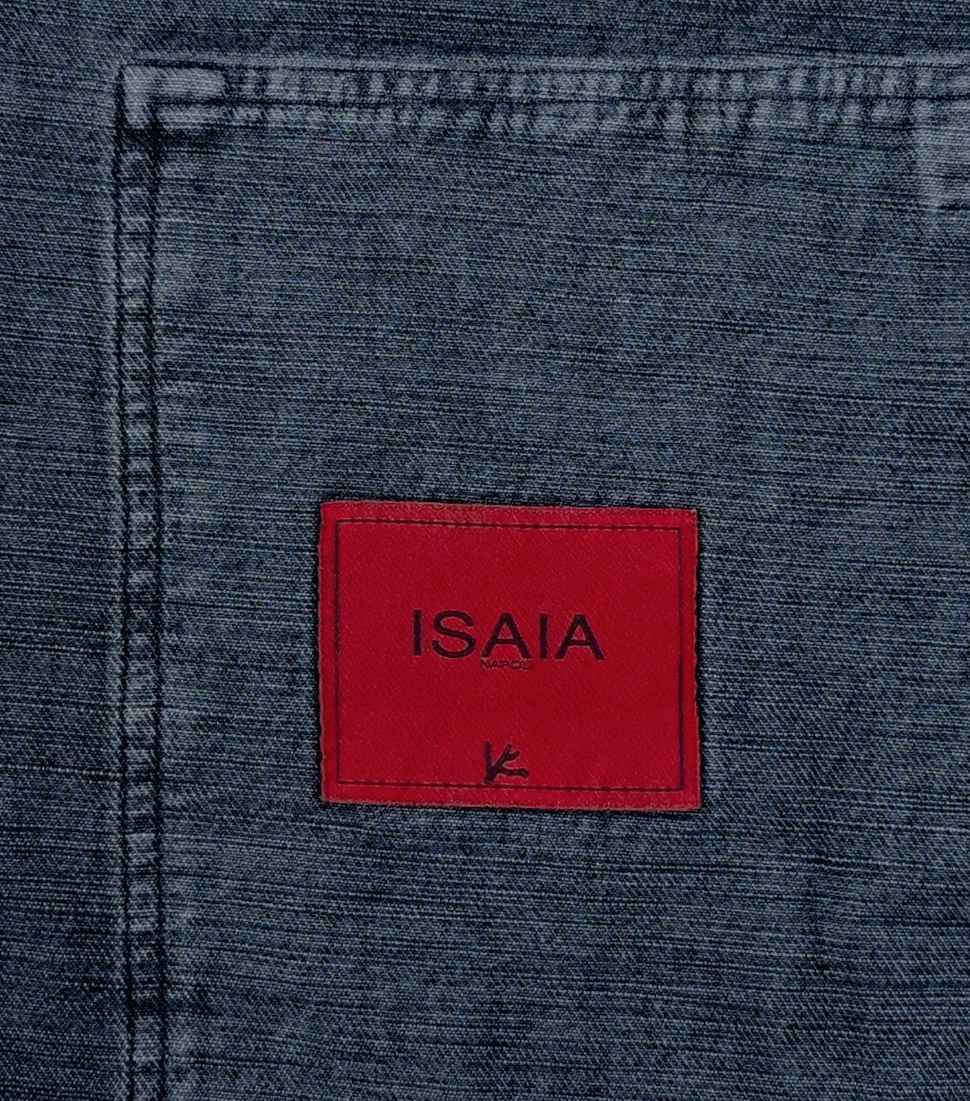 $1250 ISAIA NAPOLI Blue Indigo Hand-Sewn Overshirt Jacket Denim Cotton