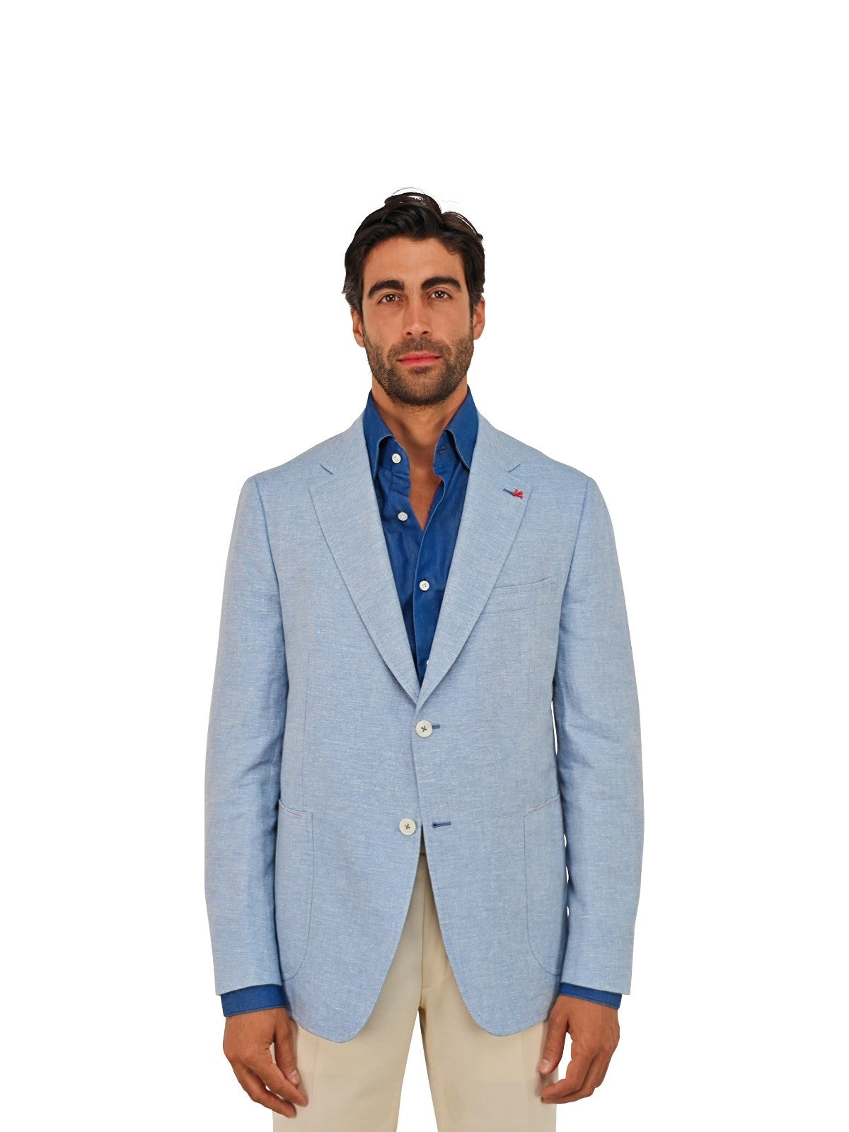 $5400 ISAIA NAPOLI Sky Blue Jacket Sport Coat Cashmere Silk Linen 44 US 54 EU 8R