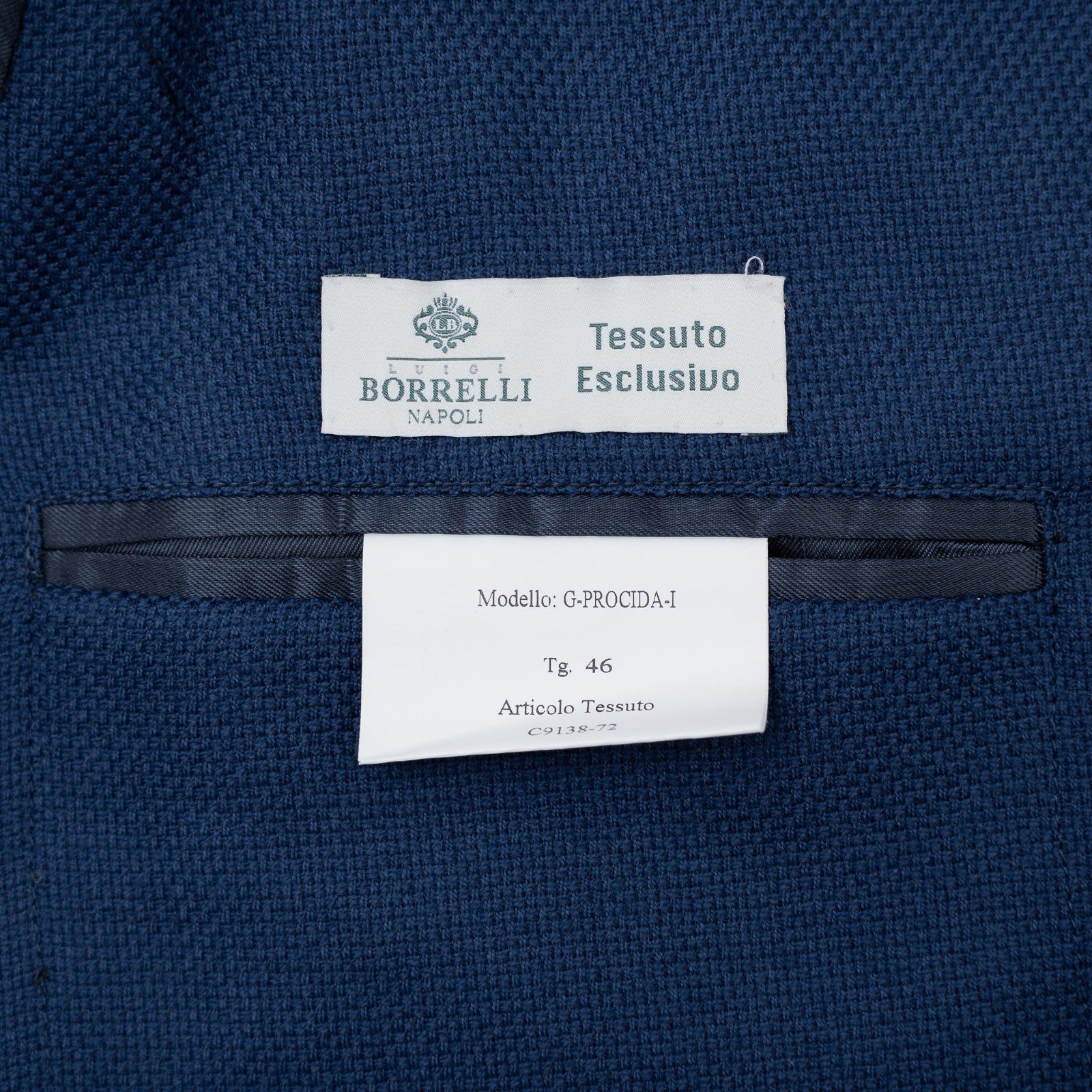 $1850 LUIGI BORRELLI NAPOLI Blue Jacket Sport Coat Knit Wool 36 US / 46 EU