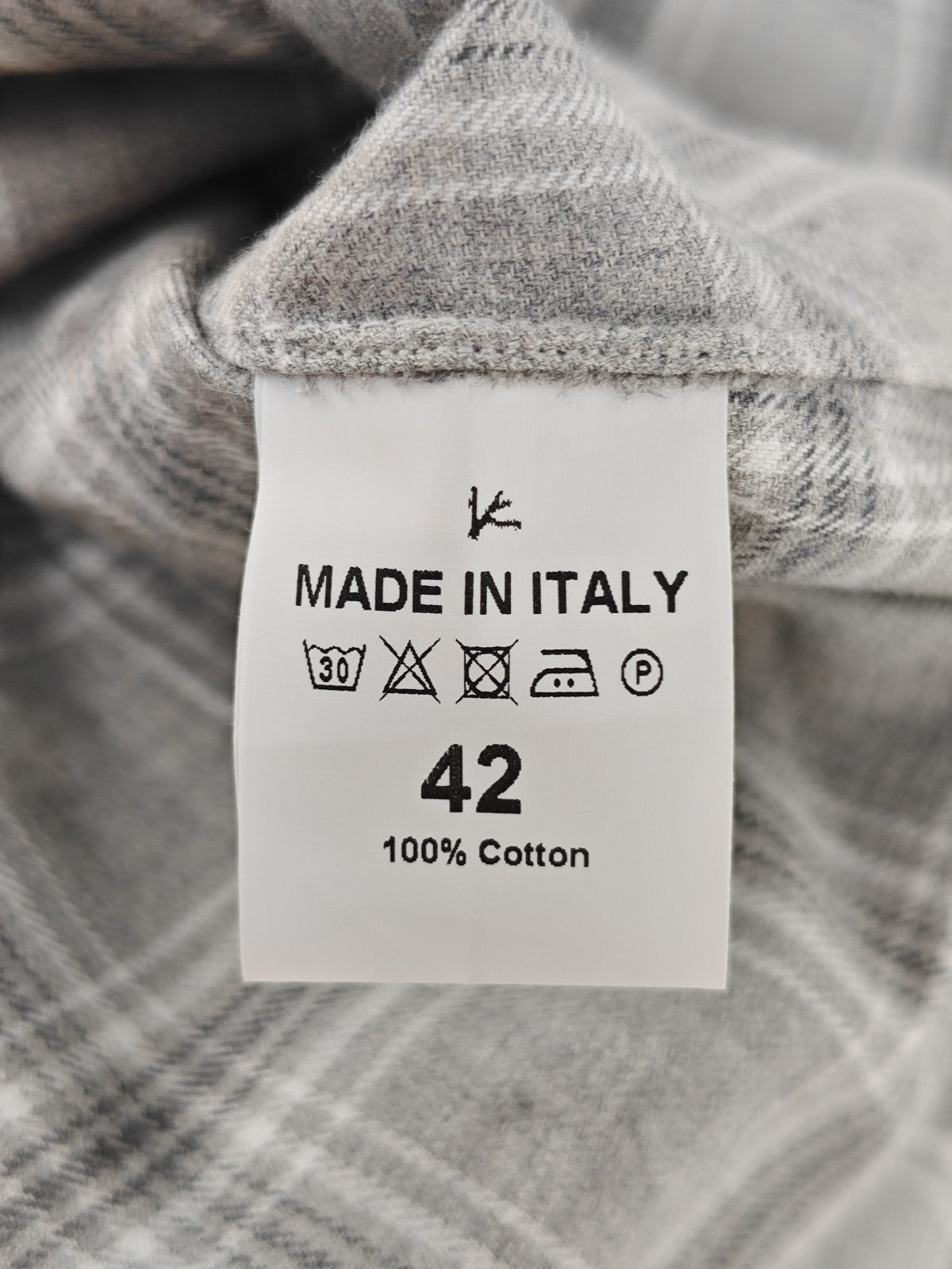 730$ ISAIA "Mix" Dress Shirt Gray Checks Hand-Sewn Flannel Cotton 16.5 - 42
