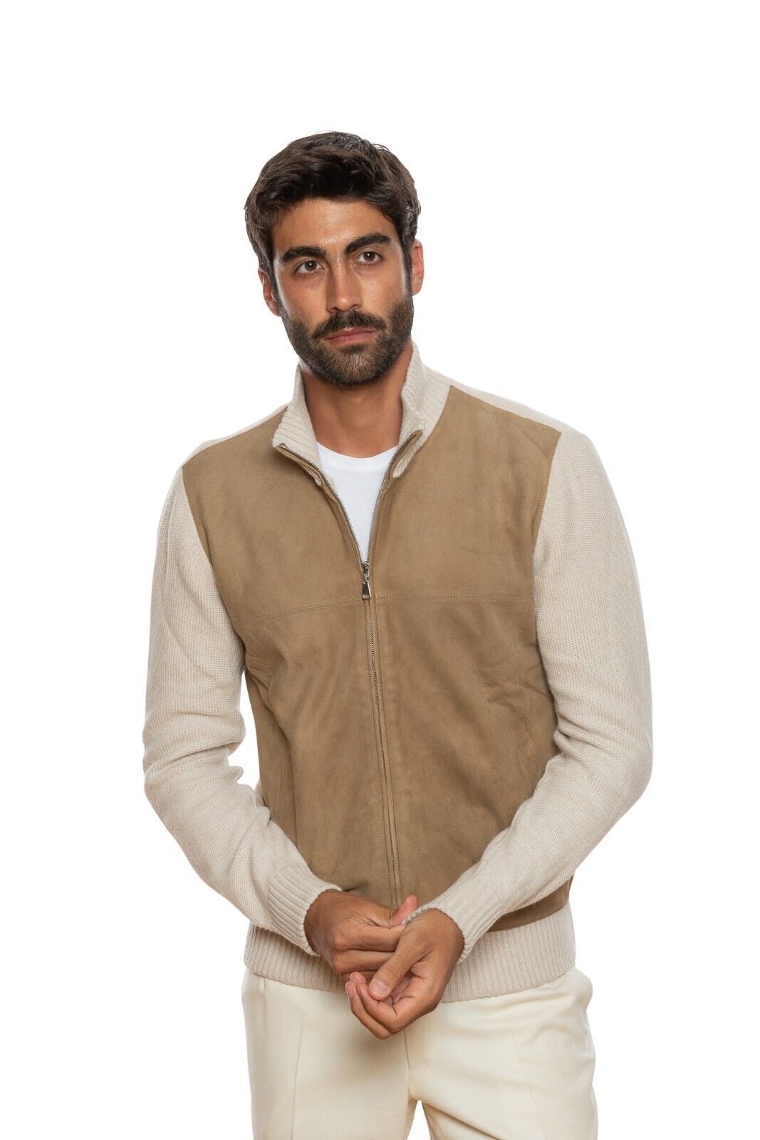 2400$ DELLA CIANA CASHMERE Bomber Jacket Pure Cashmere / Suede 38 US 48 EU