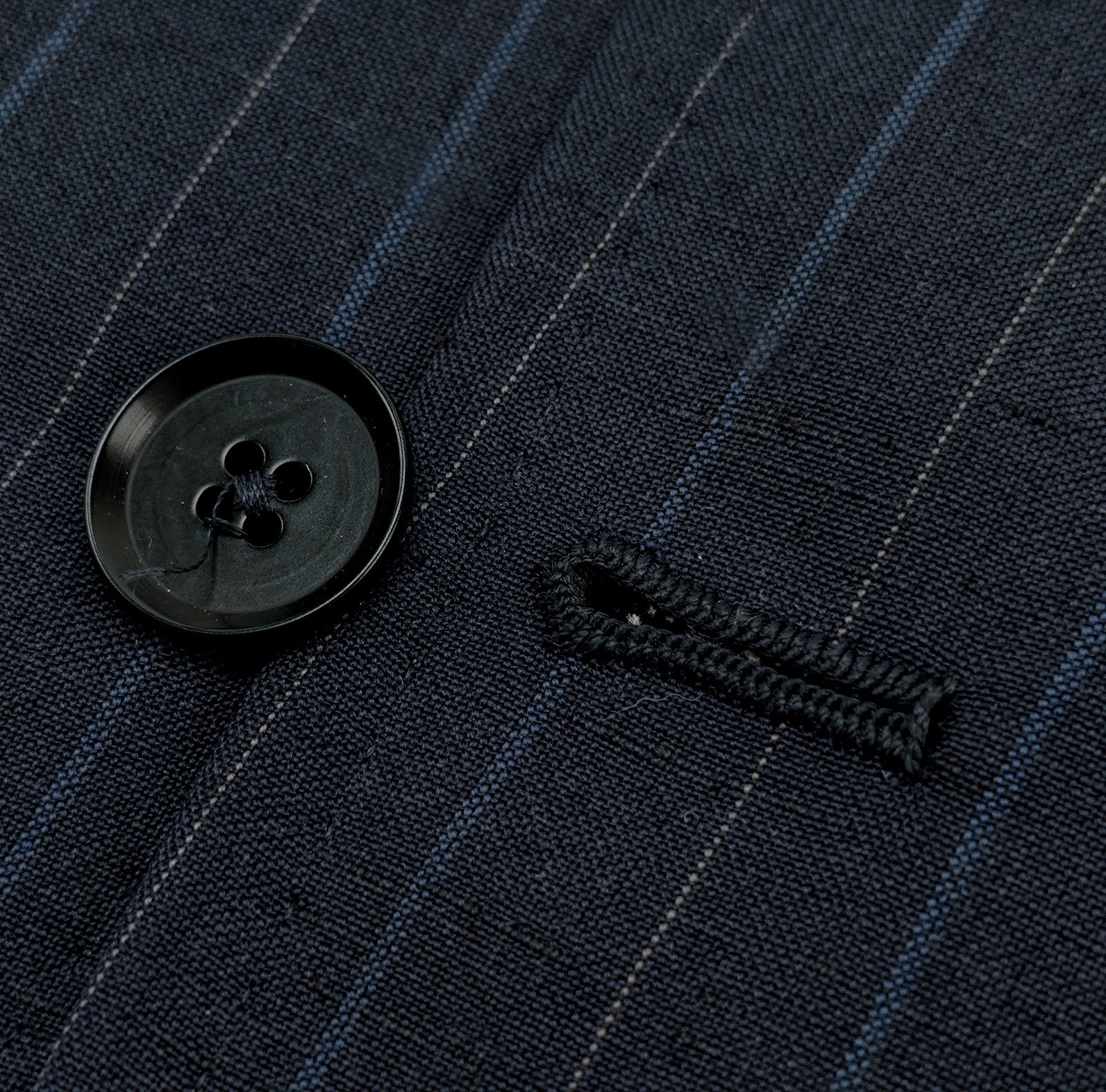 $6650 ISAIA "Domenico" Blue Striped Suit Wool - Linen 42 US / 52 EU 7R