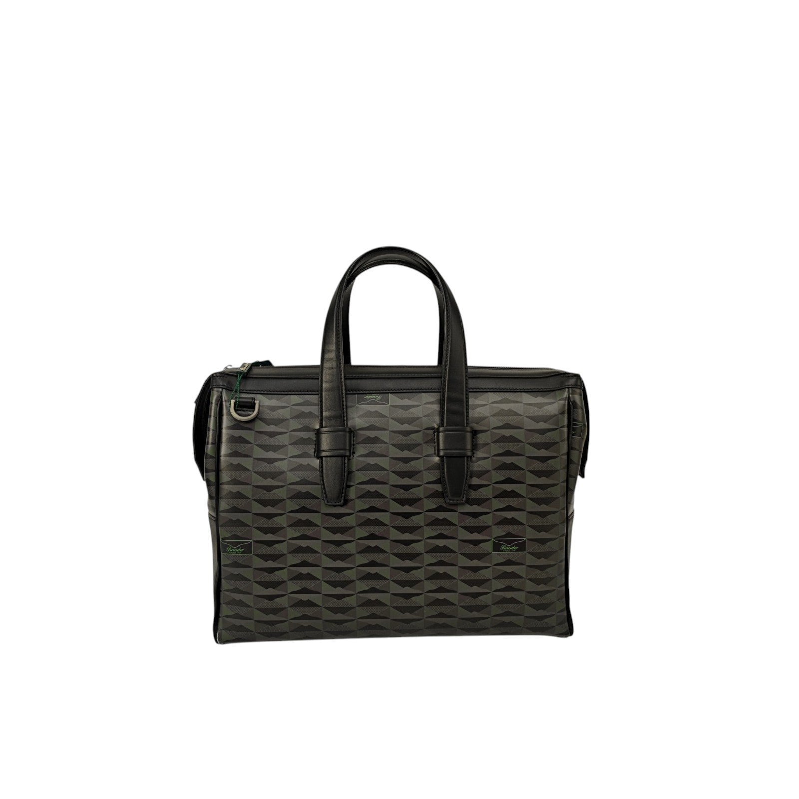 1250$ PINEIDER FIRENZE 1774 "New Empress" Calf PC Briefcase Bag Black / Green