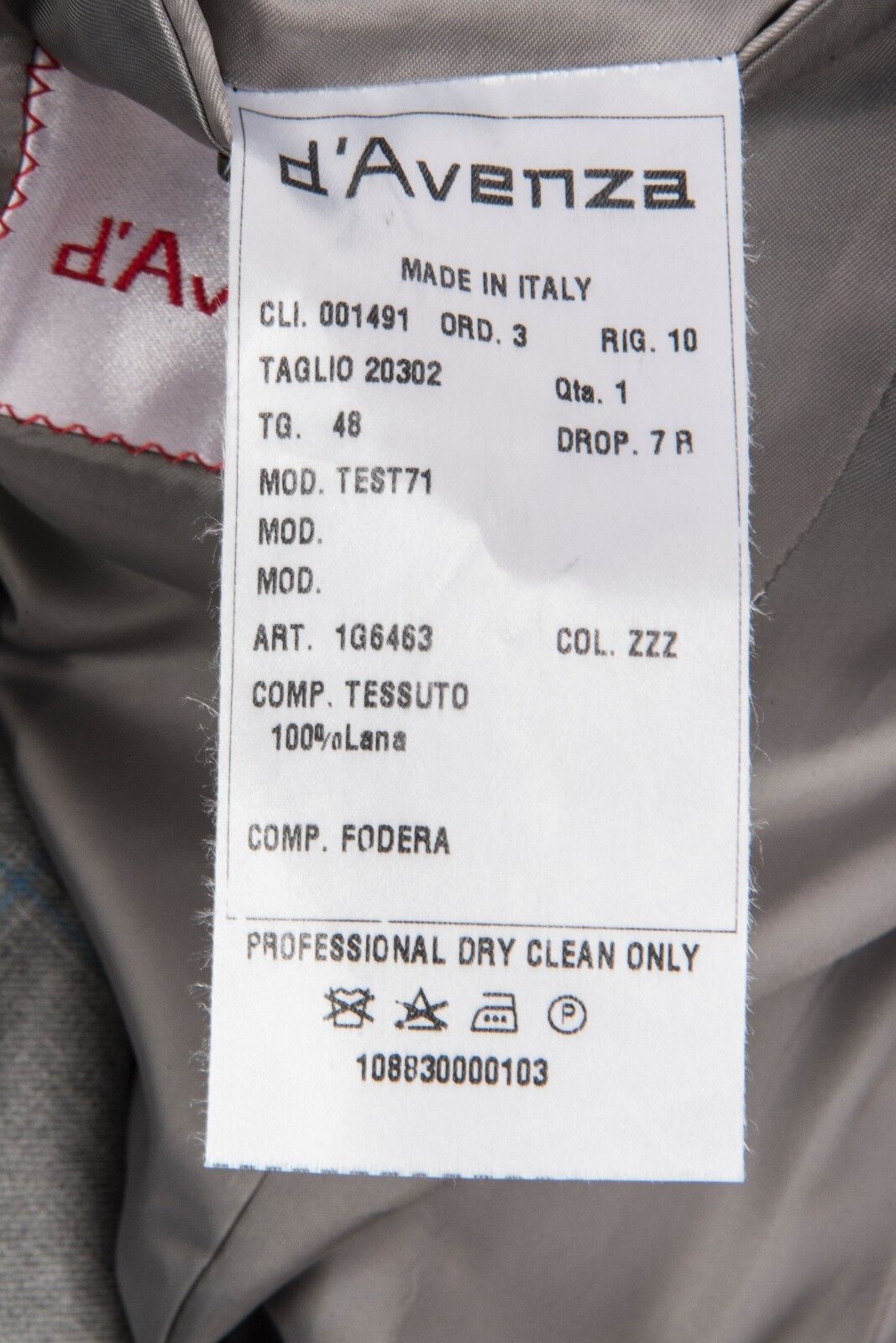 $2099 D'AVENZA Grey Windowpane Wool Jacket Blazer Hand-Sewn in Italy 38 US 48 EU