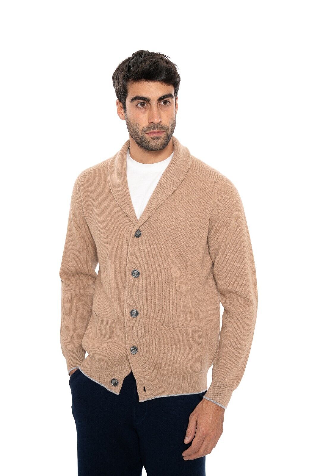 $2500 FEDELI "Terminillo" Brown Cardigan Jacket 100% Cashmere 42 US / 52 EU