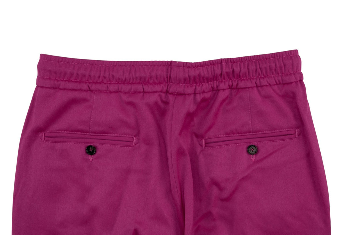 1250$ ISAIA NAPOLI Magenta Drawstring Pant Wool Wide Leg 32 US / 48 EU