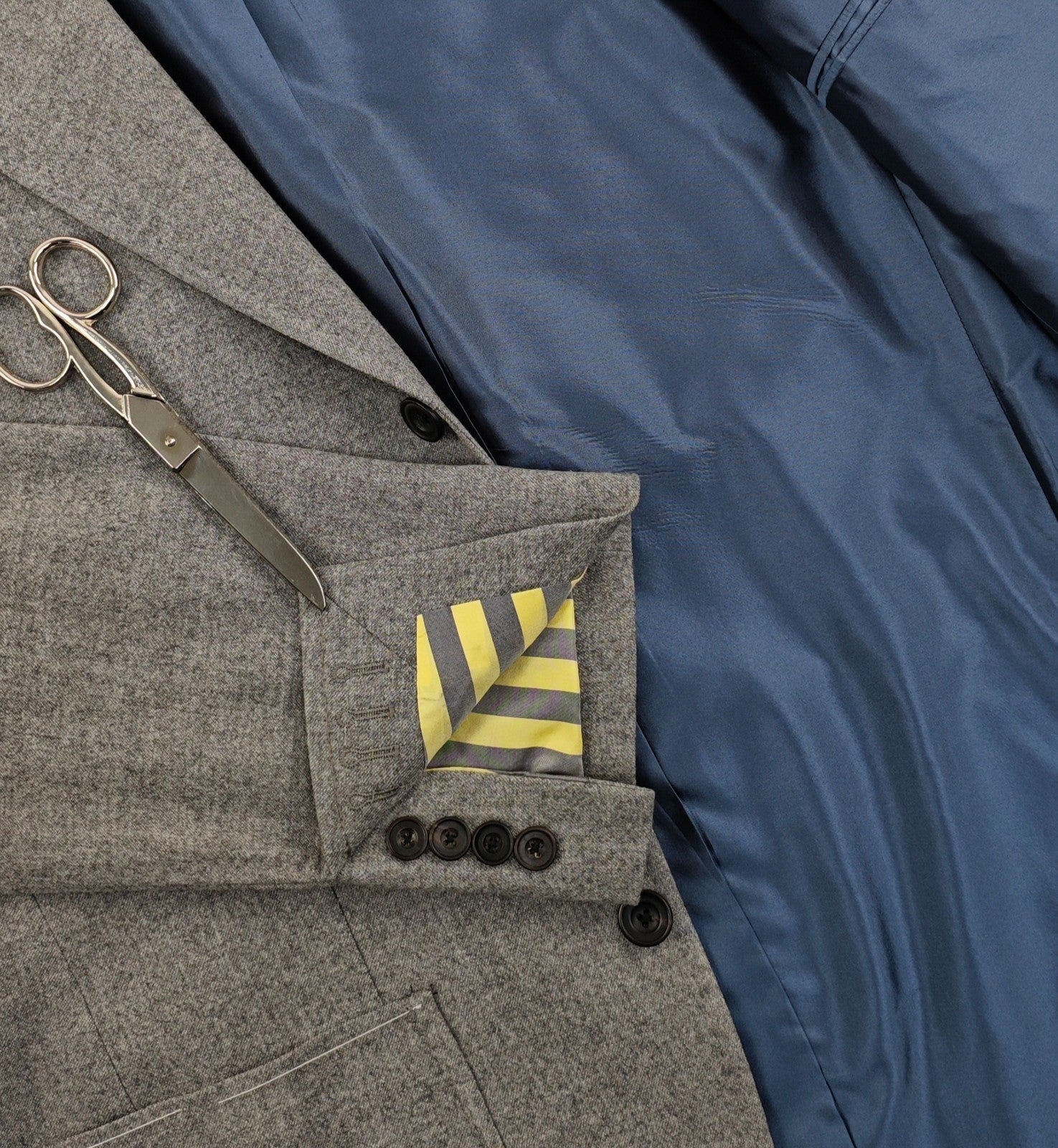 $1870 RUBINACCI NAPOLI Gray 3/2 Roll Jacket Sport Coat Wool 40 US / 50 EU